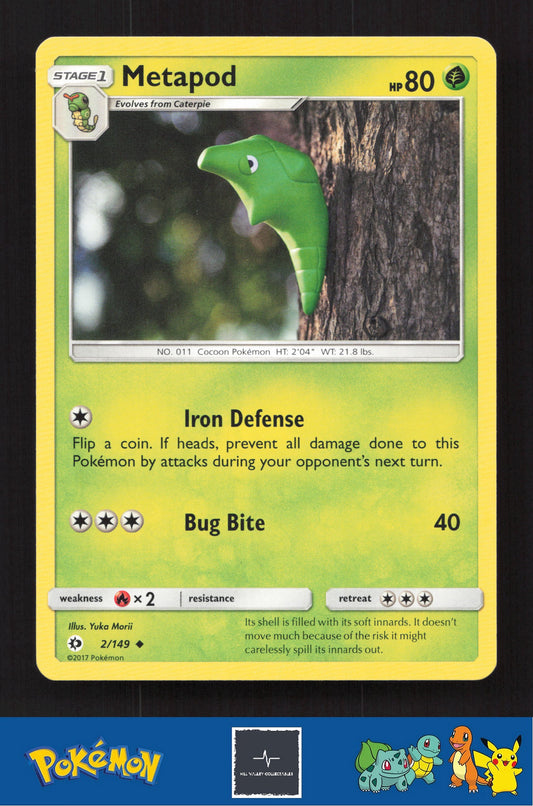2017 Pokemon SM Sun & Moon Base Set 2/149 Metapod