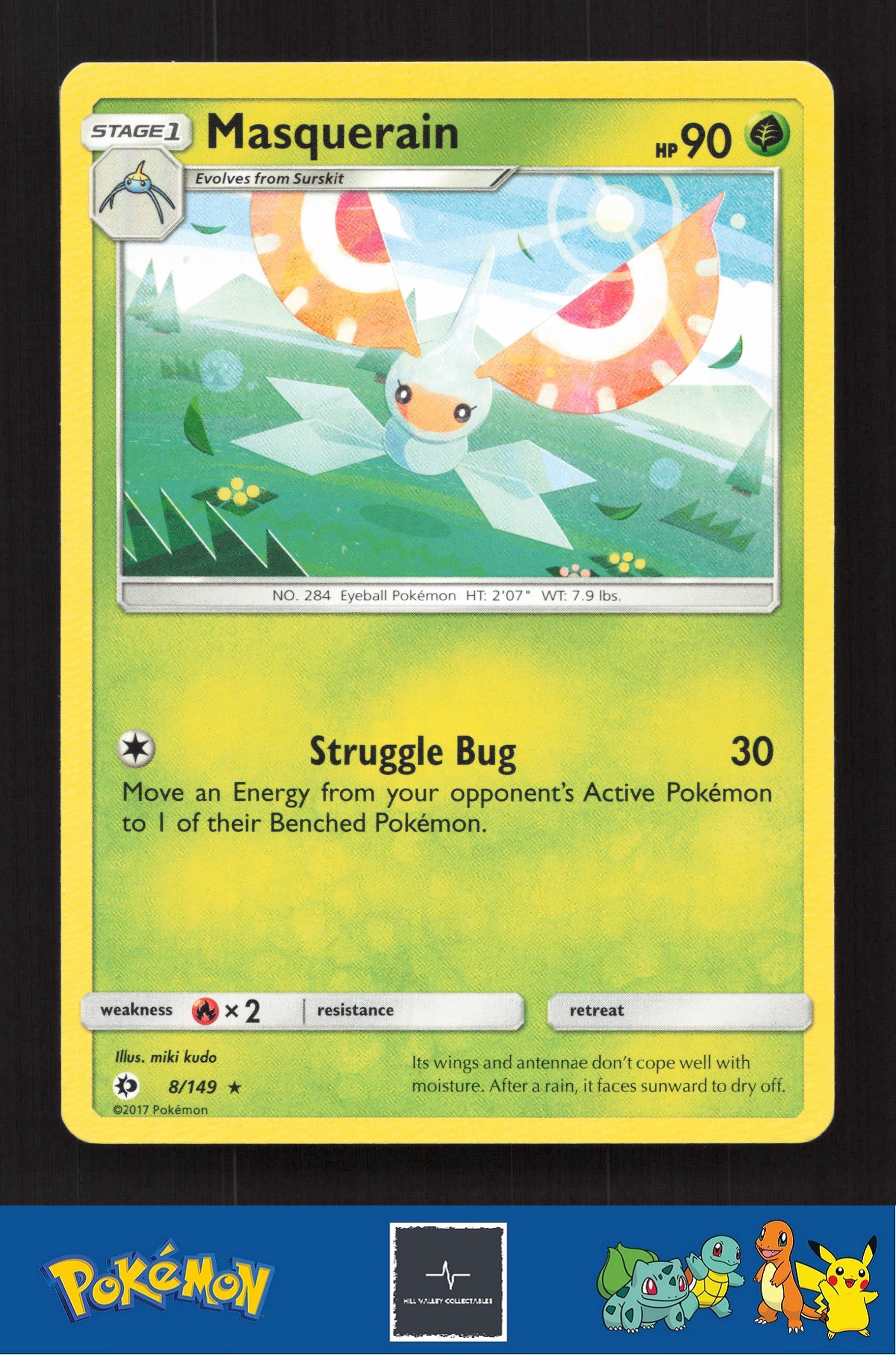 2017 Pokemon SM Sun & Moon Base Set 8/149 Masquerain