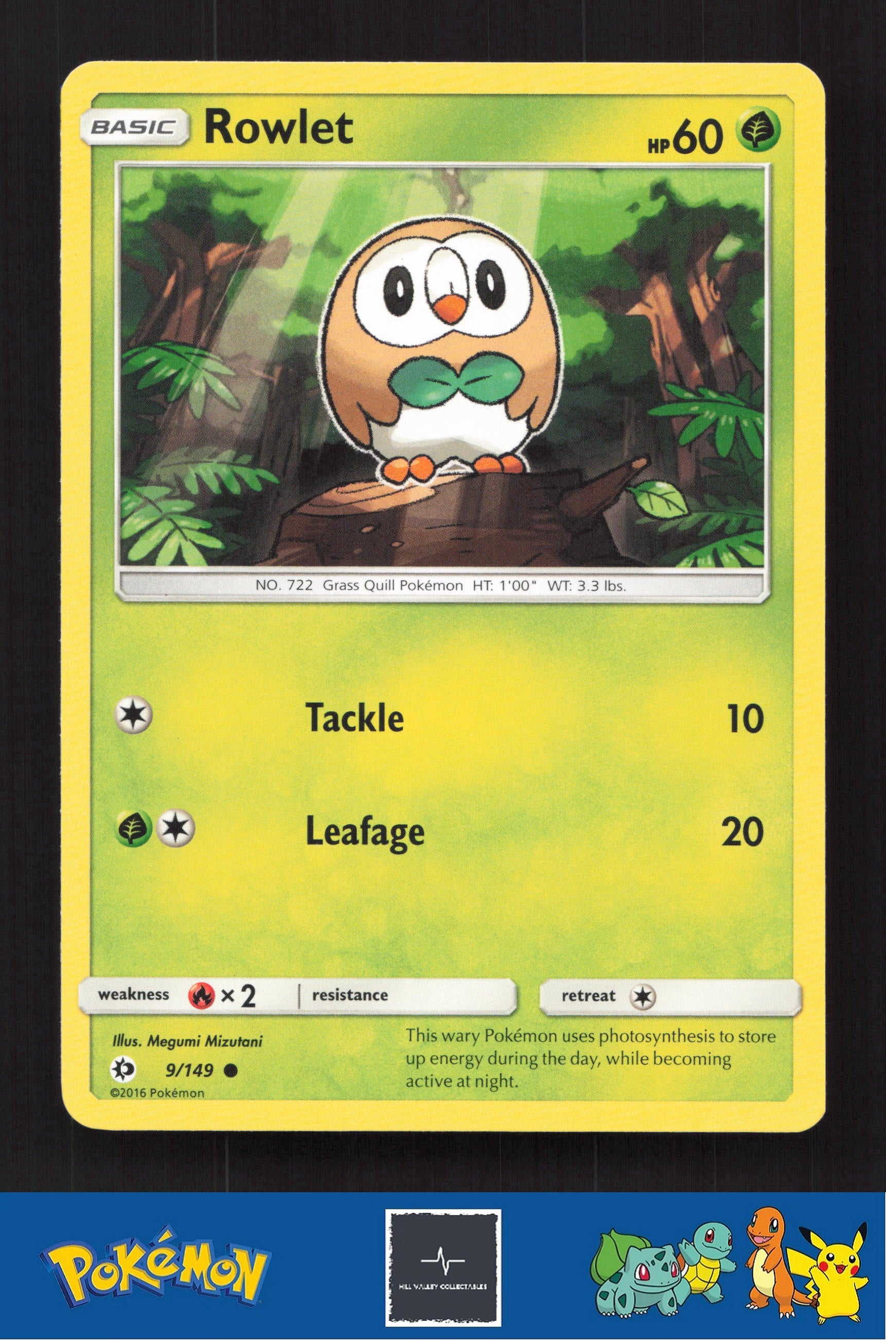 2017 Pokemon SM Sun & Moon Base Set 9/149 Rowlet