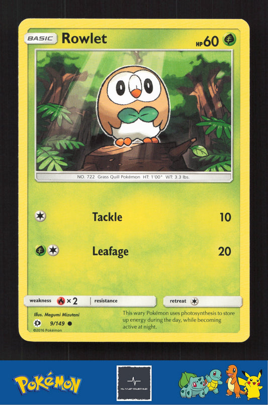 2017 Pokemon SM Sun & Moon Base Set 9/149 Rowlet