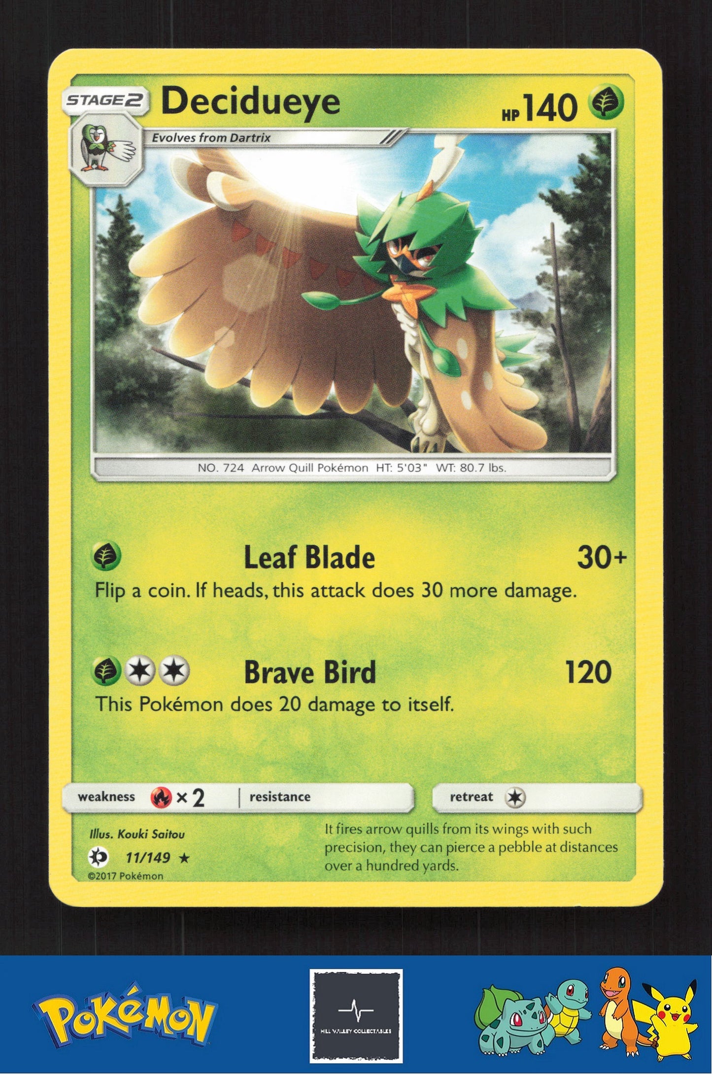 2017 Pokemon SM Sun & Moon Base Set 11/149 Decidueye