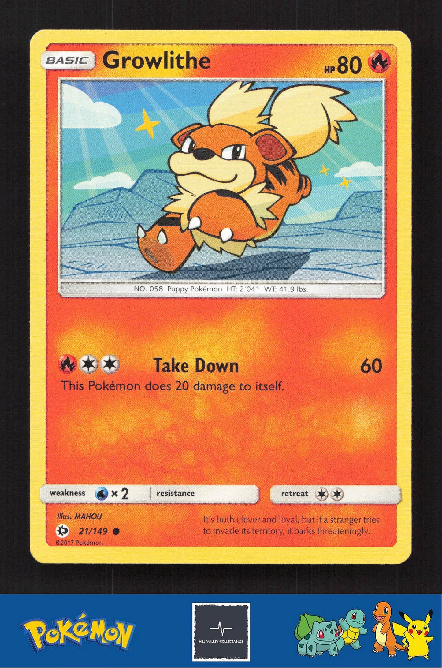 2017 Pokemon SM Sun & Moon Base Set 21/149 Growlithe