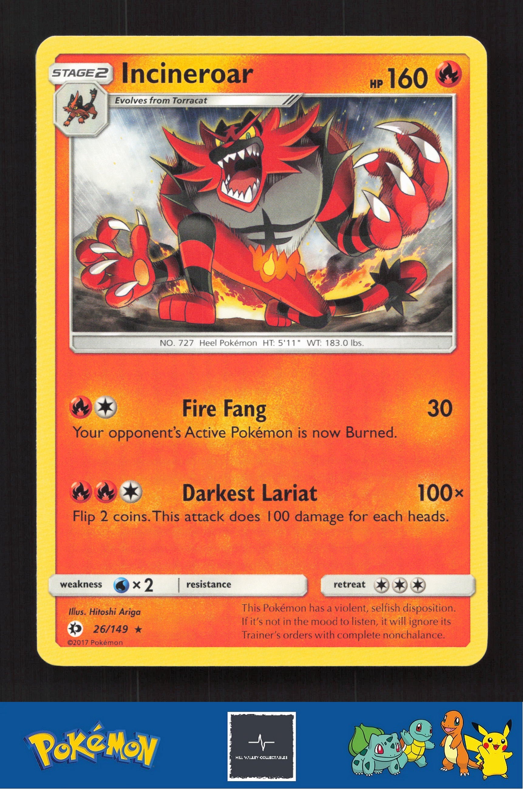 2017 Pokemon SM Sun & Moon Base Set 26/149 Incineroar