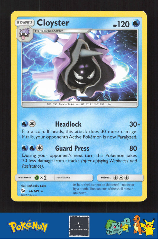 2017 Pokemon SM Sun & Moon Base Set 34/149 Cloyster