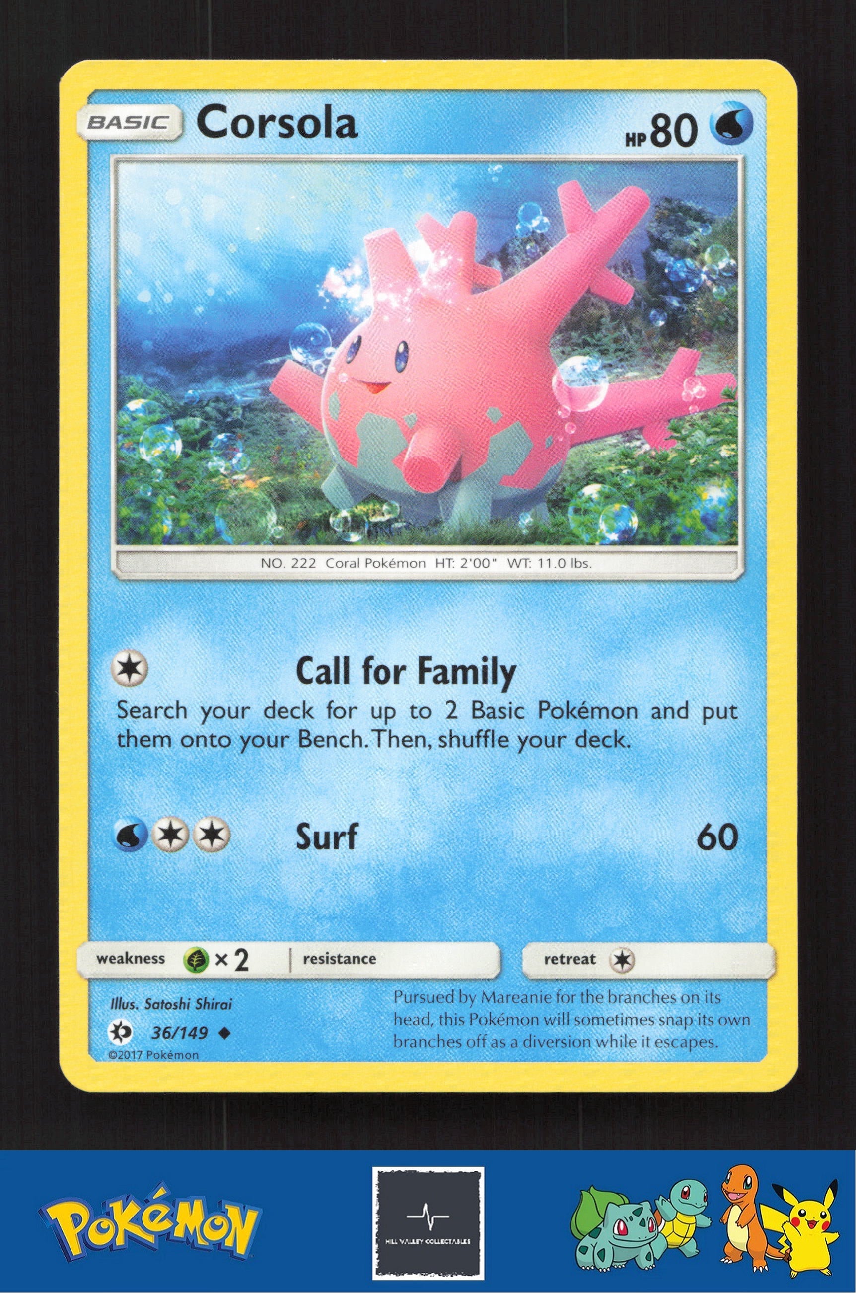 2017 Pokemon SM Sun & Moon Base Set 36/149 Corsola