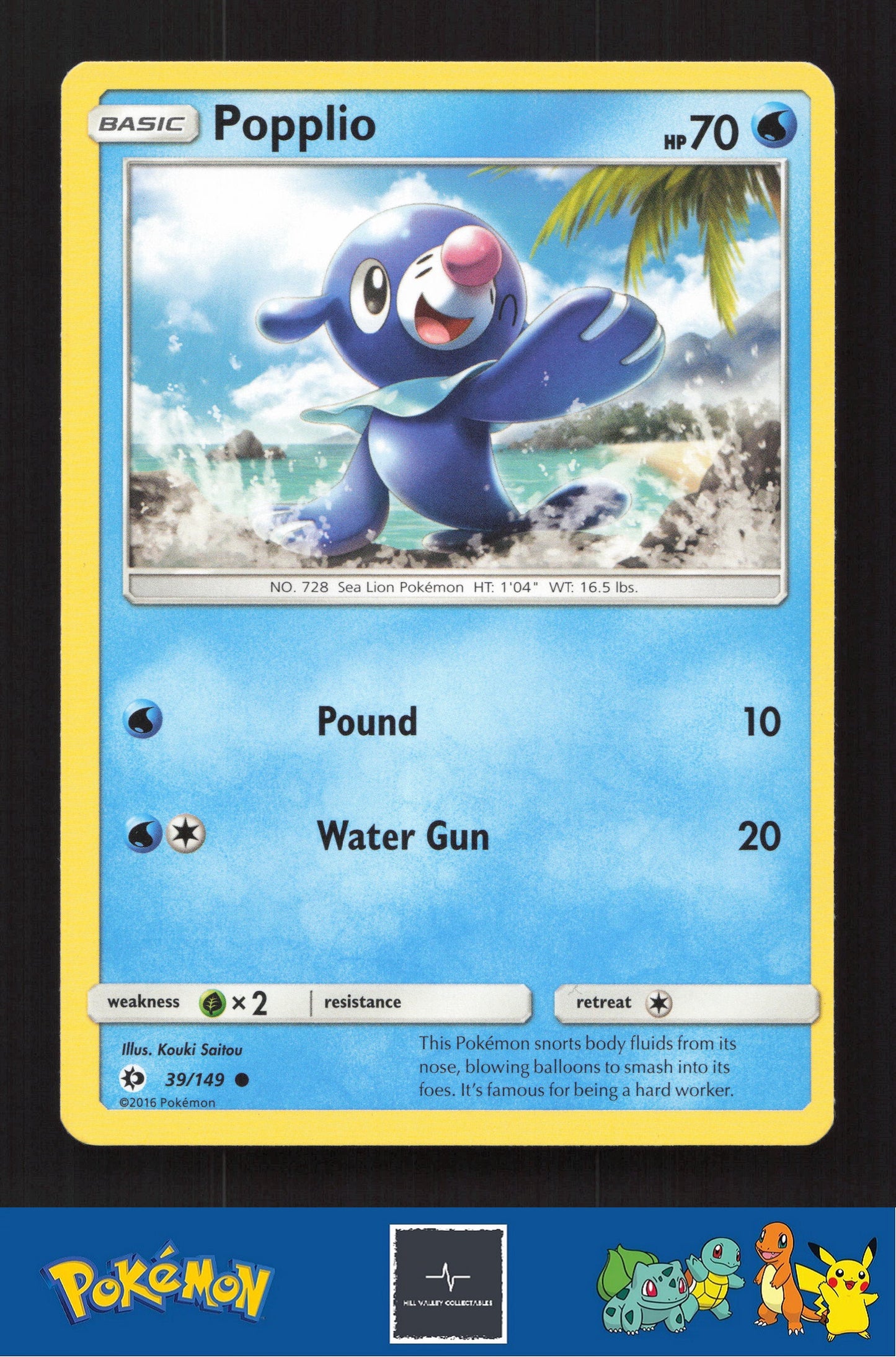 2017 Pokemon SM Sun & Moon Base Set 39/149 Popplio