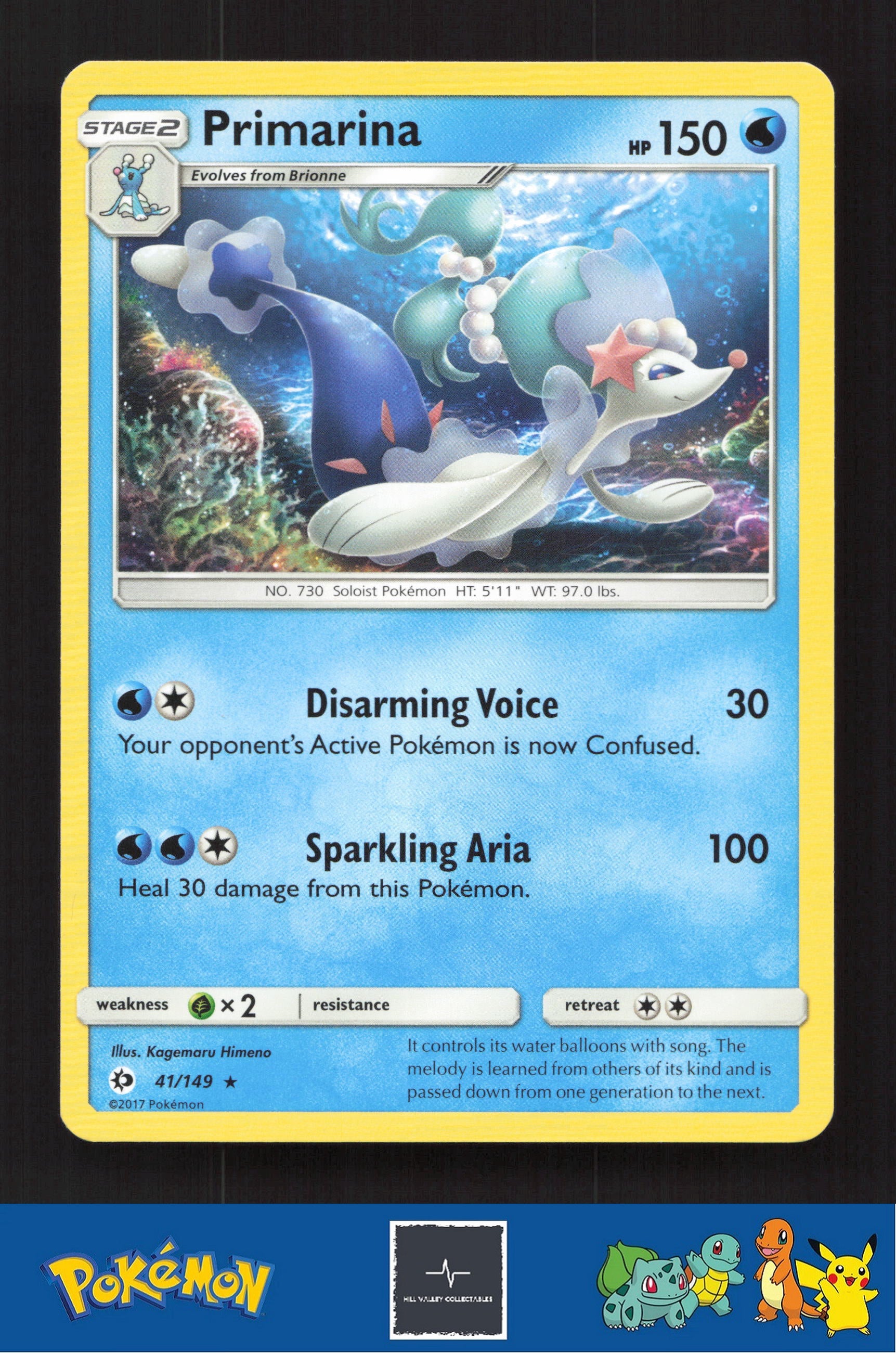 2017 Pokemon SM Sun & Moon Base Set 41/149 Primarina