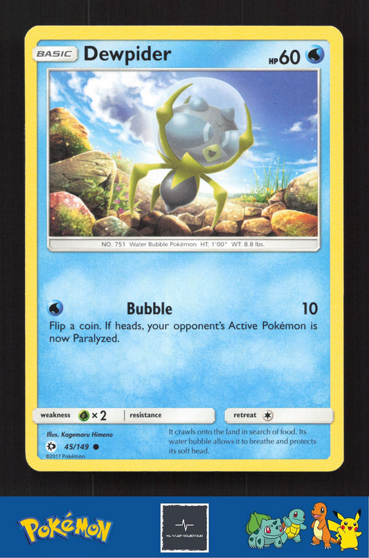 2017 Pokemon SM Sun & Moon Base Set 45/149 Dewpider