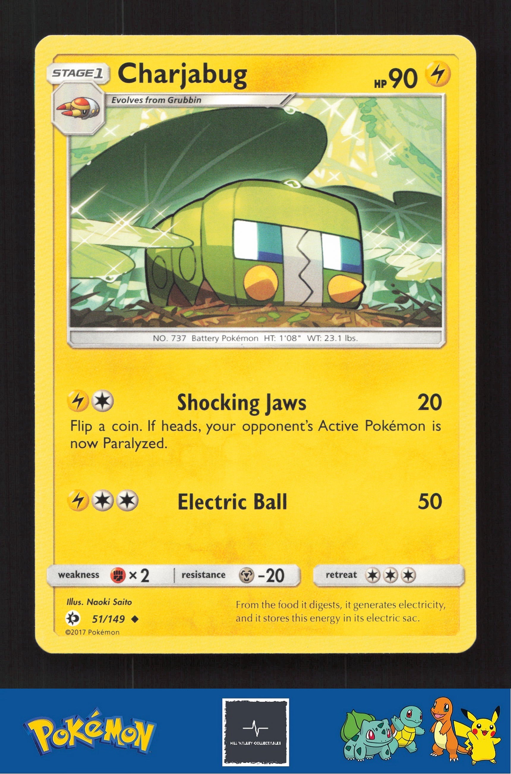 2017 Pokemon SM Sun & Moon Base Set 51/149 Charjabug