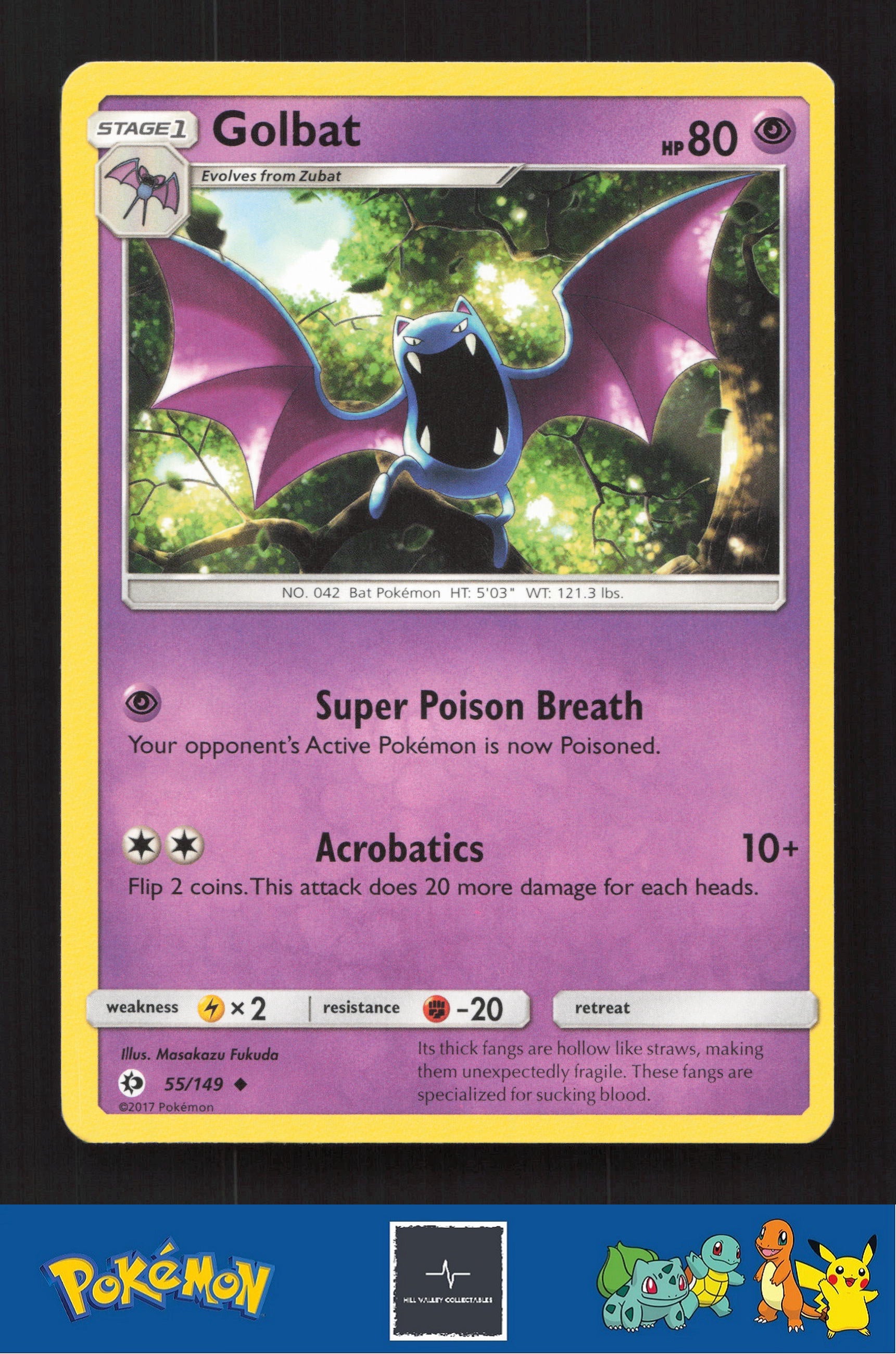 2017 Pokemon SM Sun & Moon Base Set 55/149 Golbat