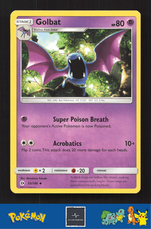 2017 Pokemon SM Sun & Moon Base Set 55/149 Golbat