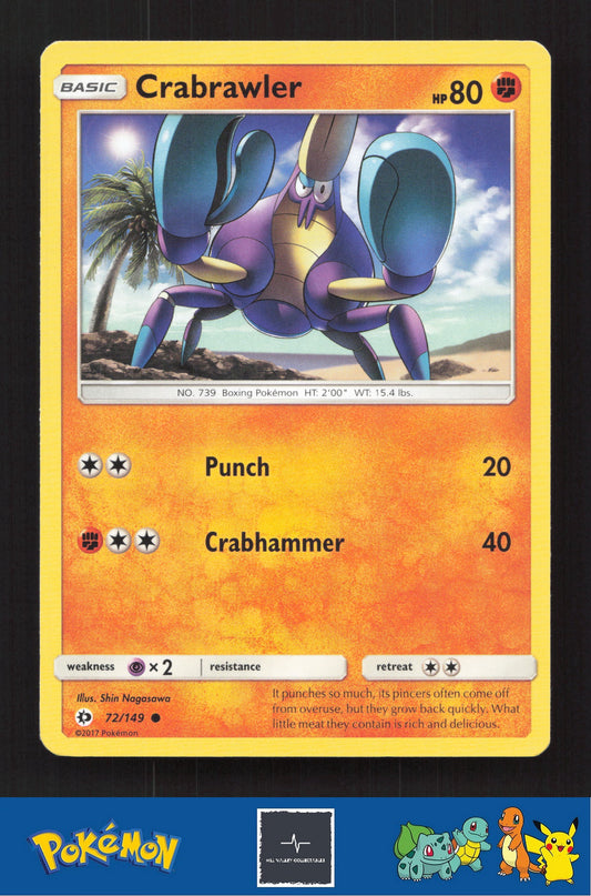 2017 Pokemon SM Sun & Moon Base Set 72/149 Crabrawler
