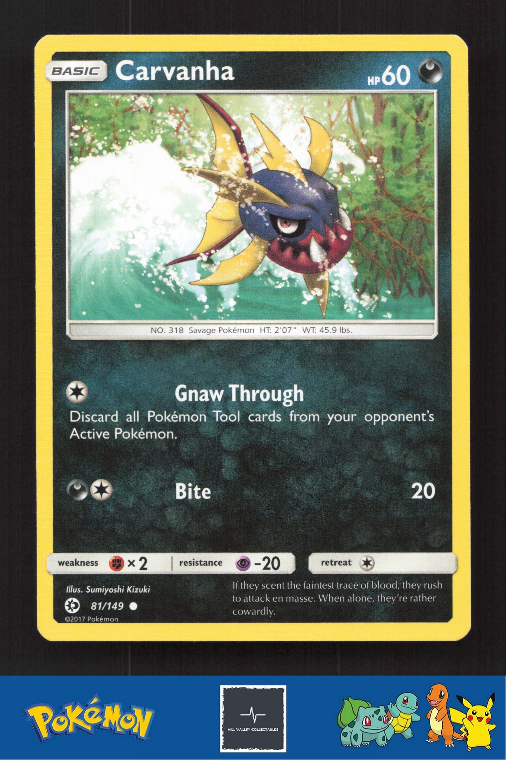 2017 Pokemon SM Sun & Moon Base Set 81/149 Carvanha