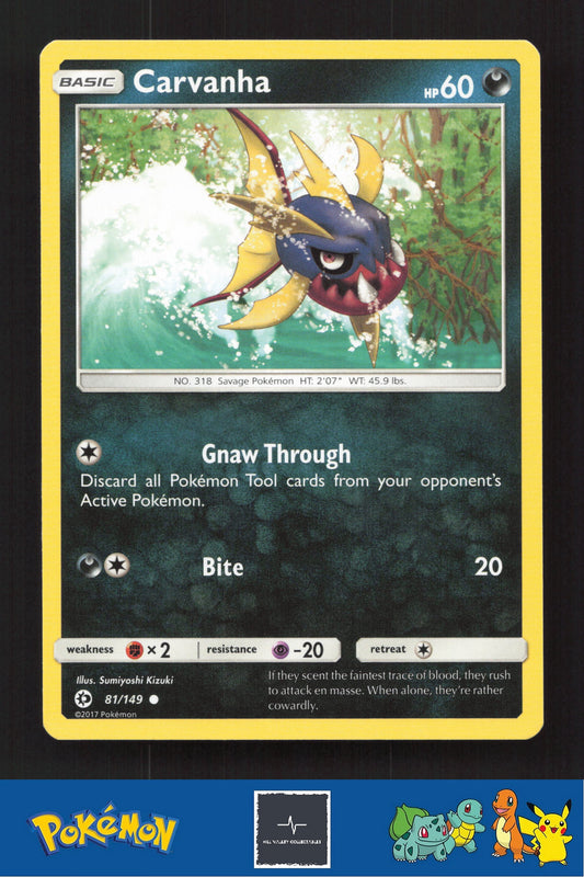 2017 Pokemon SM Sun & Moon Base Set 81/149 Carvanha