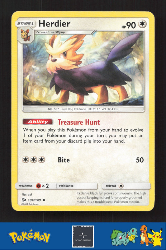 2017 Pokemon SM Sun & Moon Base Set 104/149 Herdier