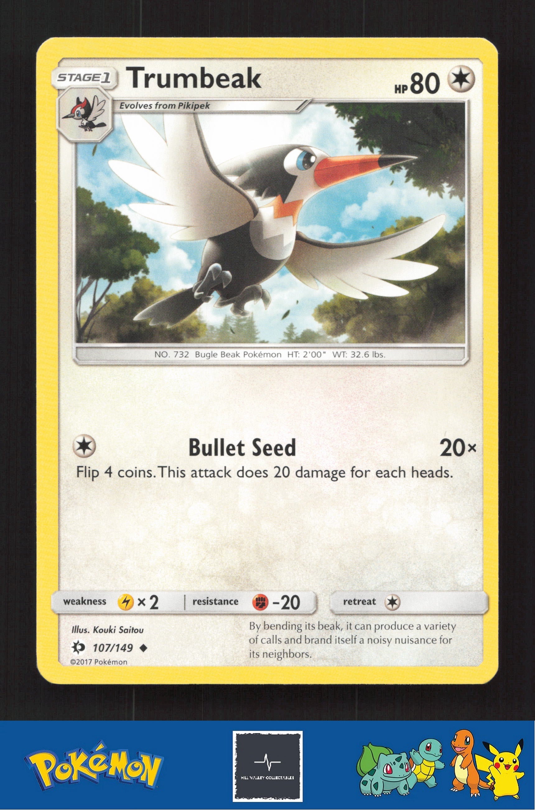 2017 Pokemon SM Sun & Moon Base Set 107/149 Trumbeak
