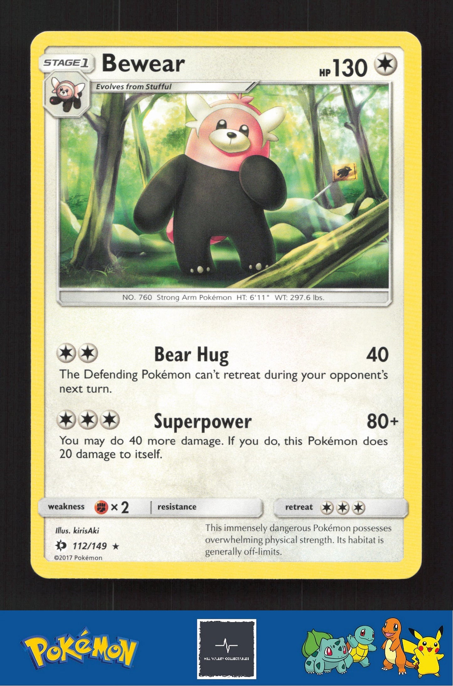 2017 Pokemon SM Sun & Moon Base Set 112/149 Bewear