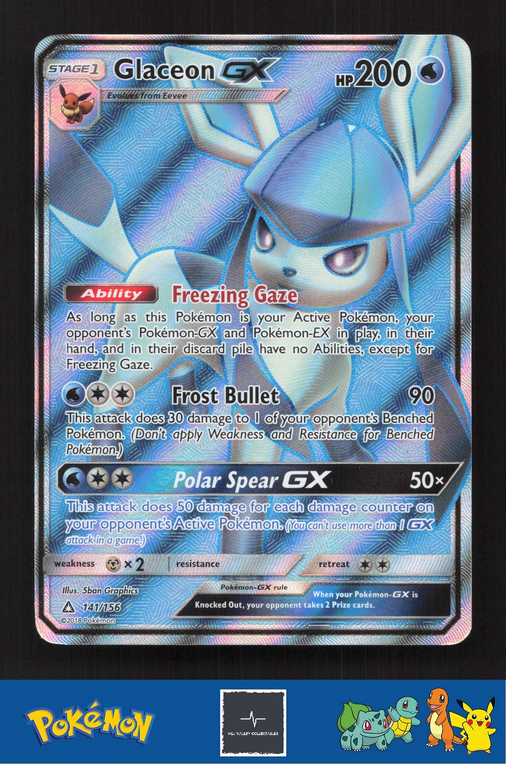 2018 Pokemon SM Ultra Prism 141/156 Glaceon GX