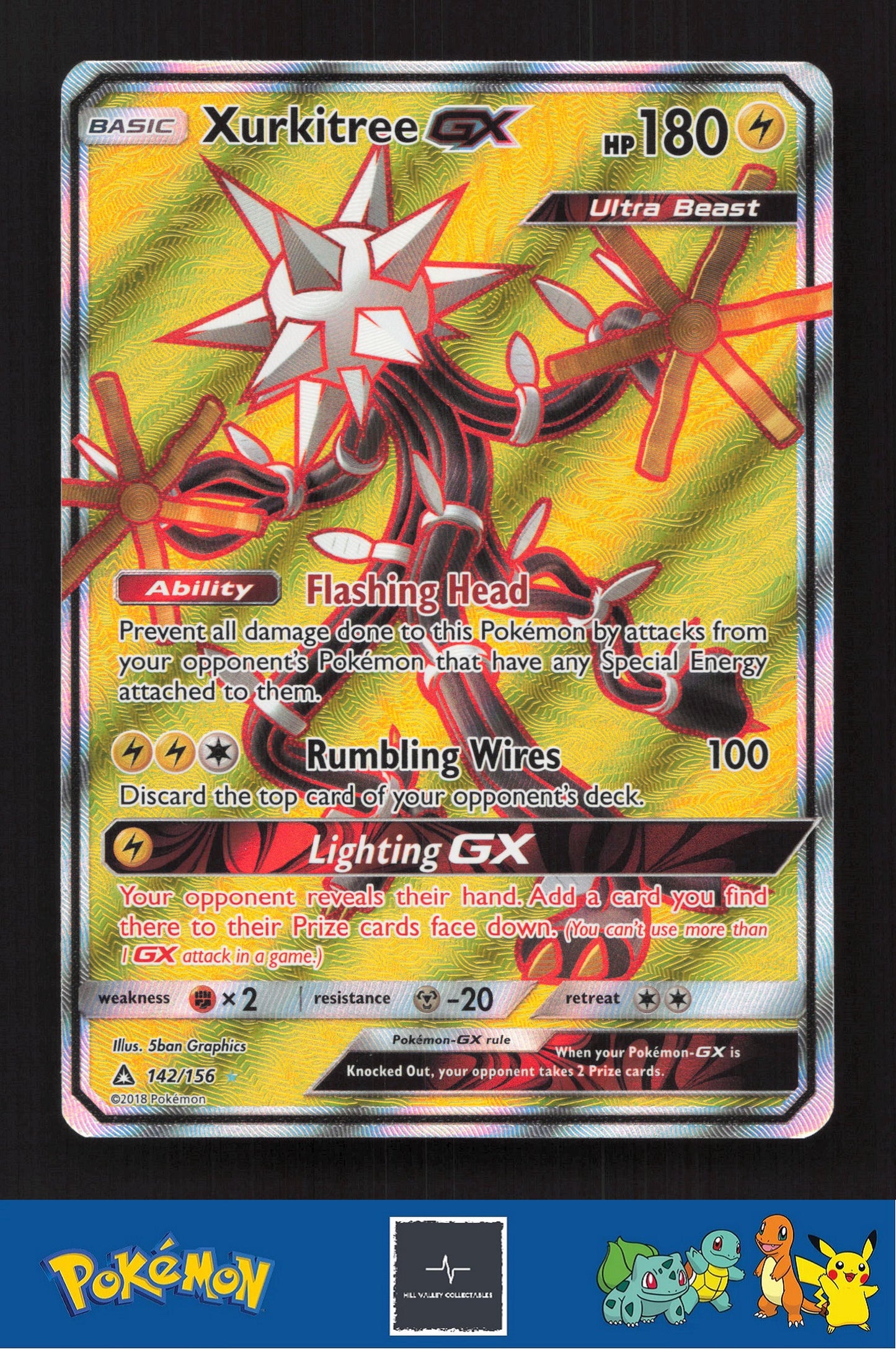 2018 Pokemon SM Ultra Prism 142/156 Xurkitree GX