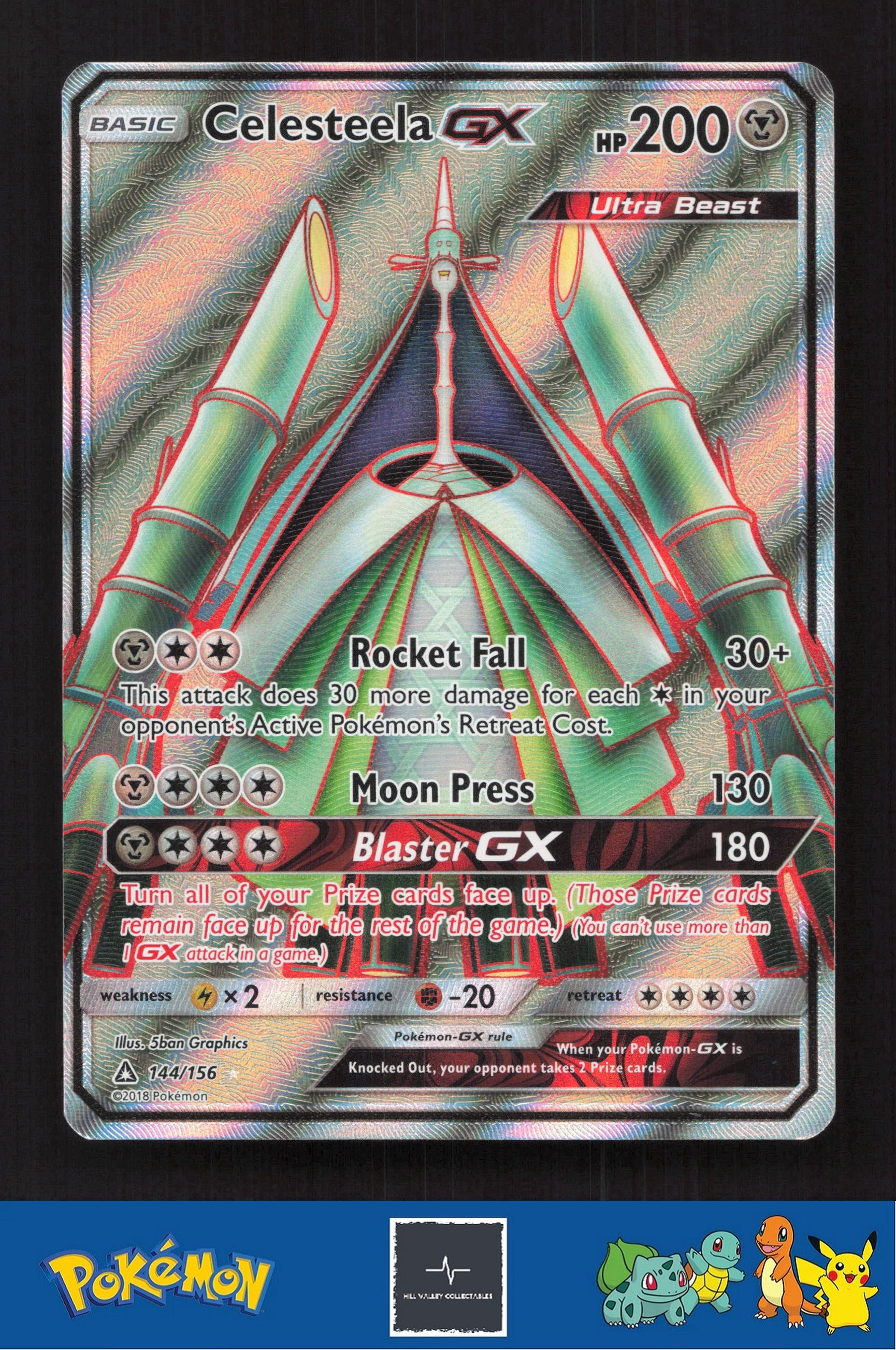2018 Pokemon SM Ultra Prism 144/156 Celesteela GX