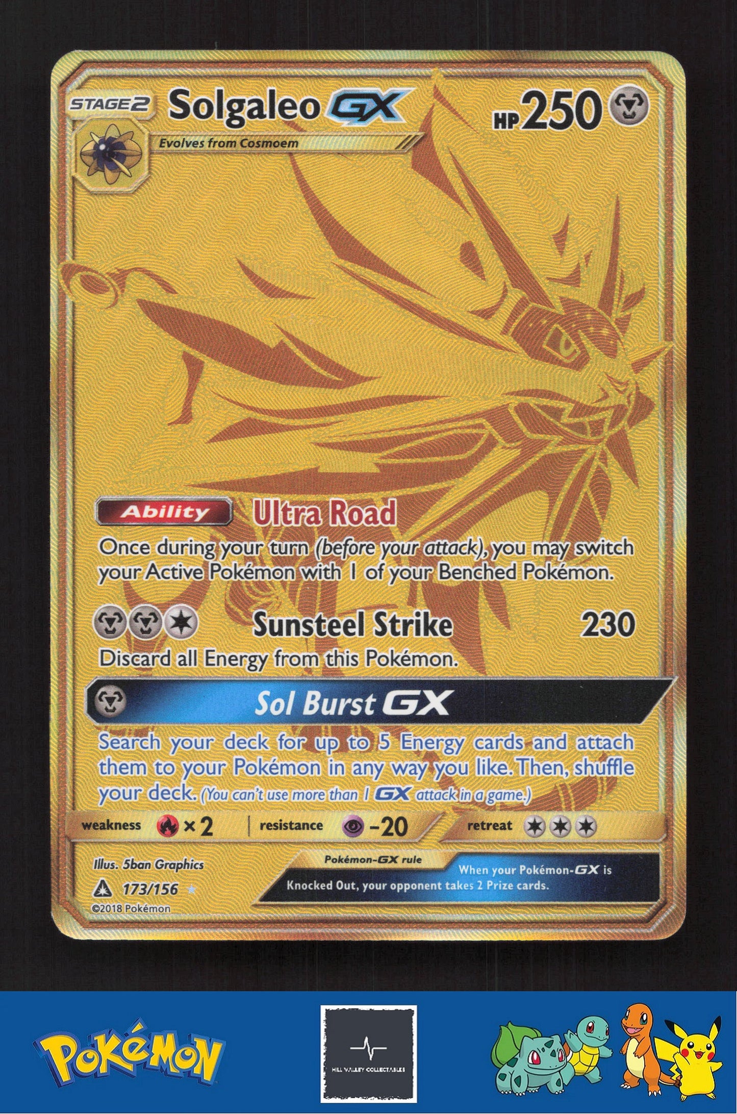 2018 Pokemon SM Ultra Prism 173/156 Solgaleo GX