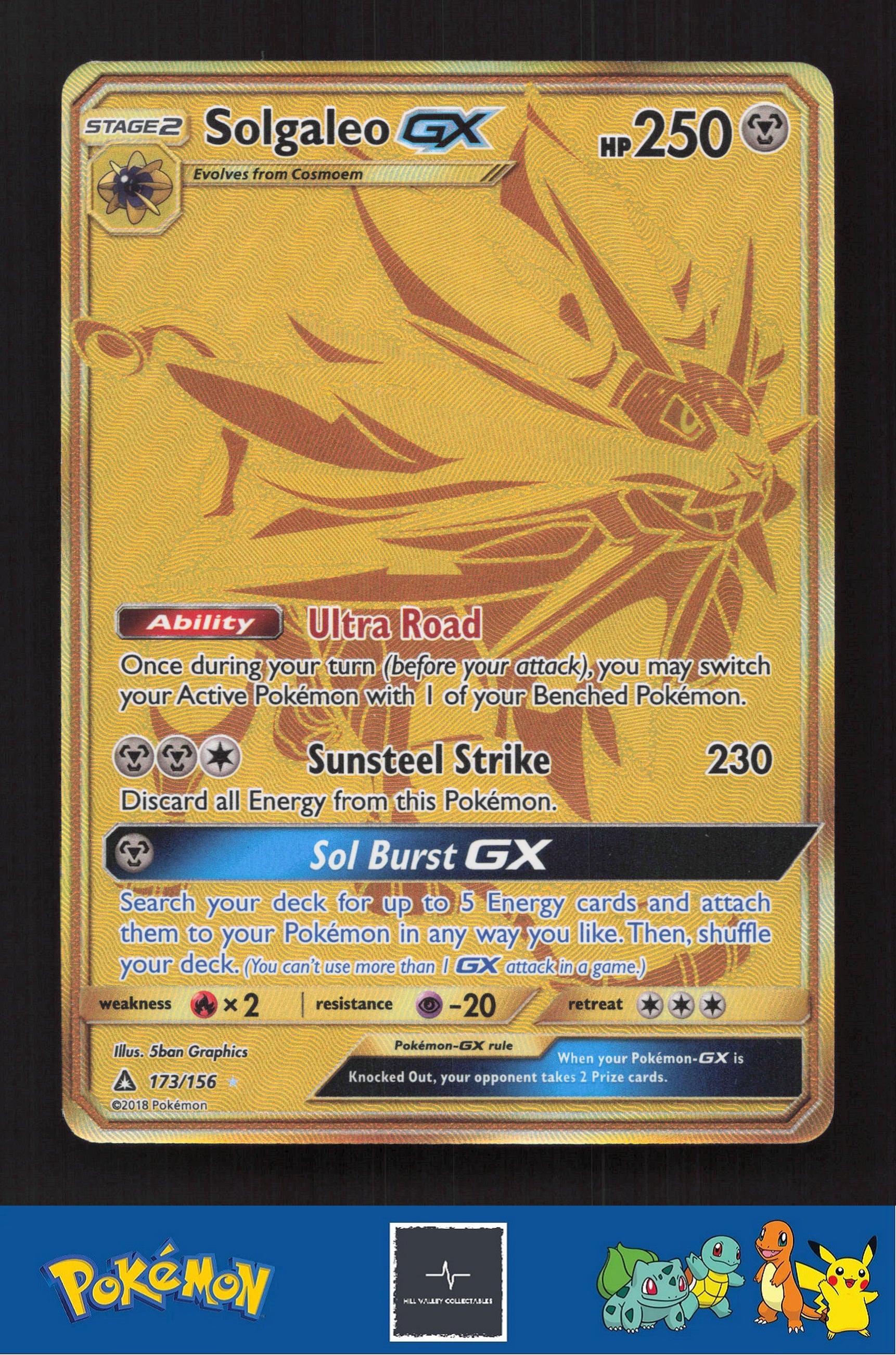 2018 Pokemon SM Ultra Prism 173/156 Solgaleo GX