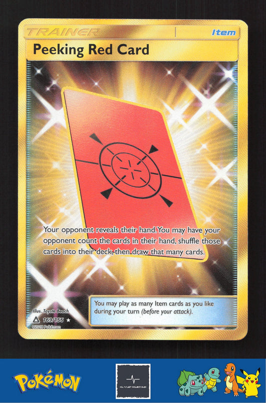 2018 Pokemon SM Ultra Prism 169/156 Peeking Red Card