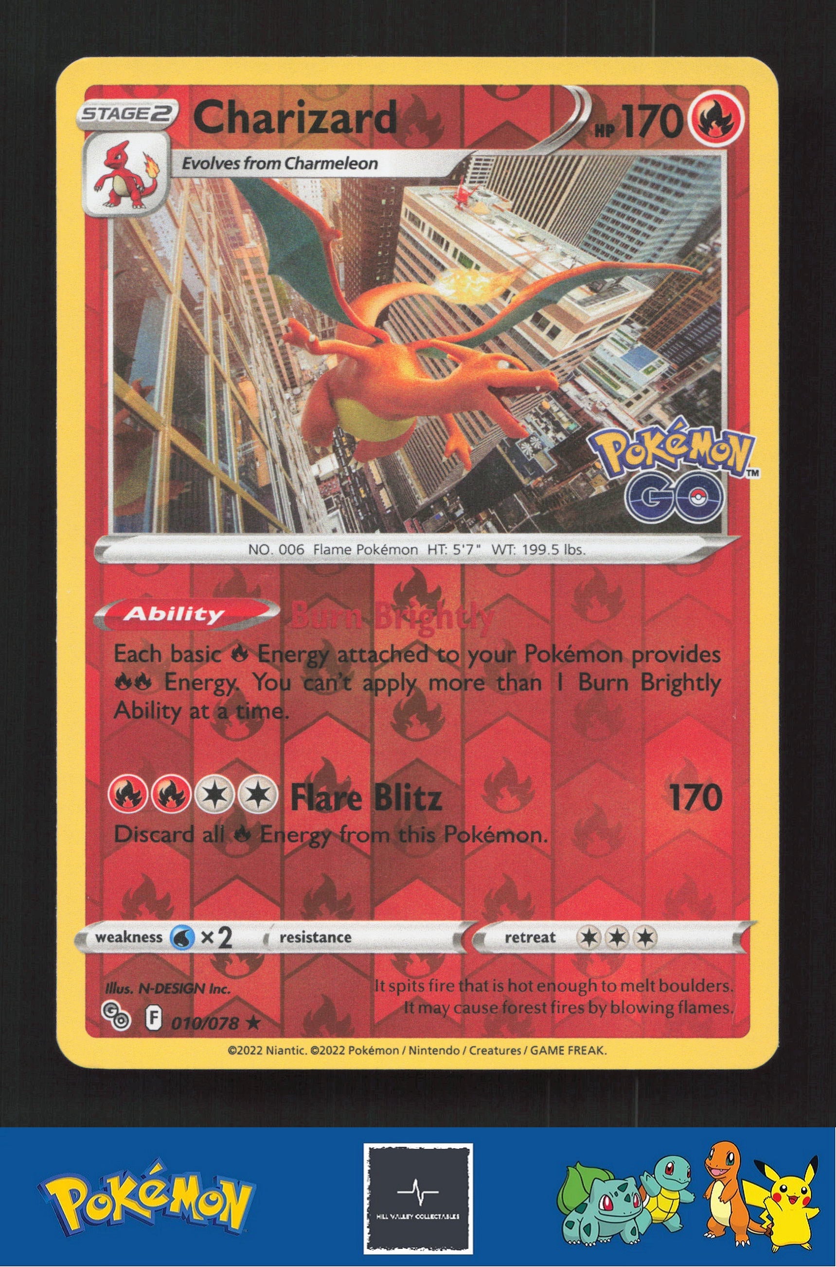 2022 Pokemon SWSH Pokemon GO 010/078 Charizard Reverse