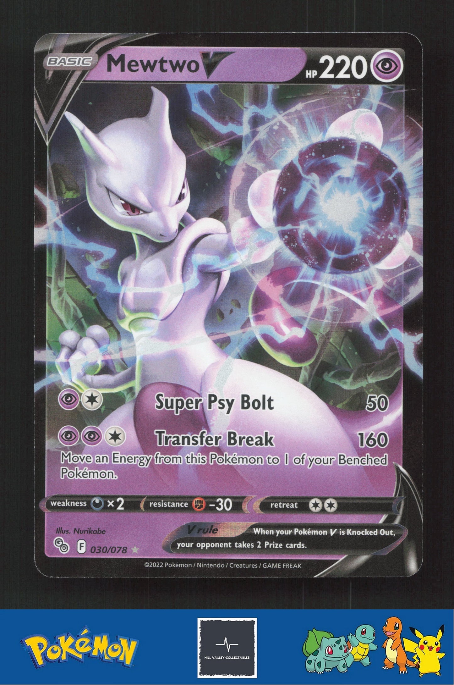 2022 Pokemon SWSH Pokemon GO 030/078 Mewtwo V