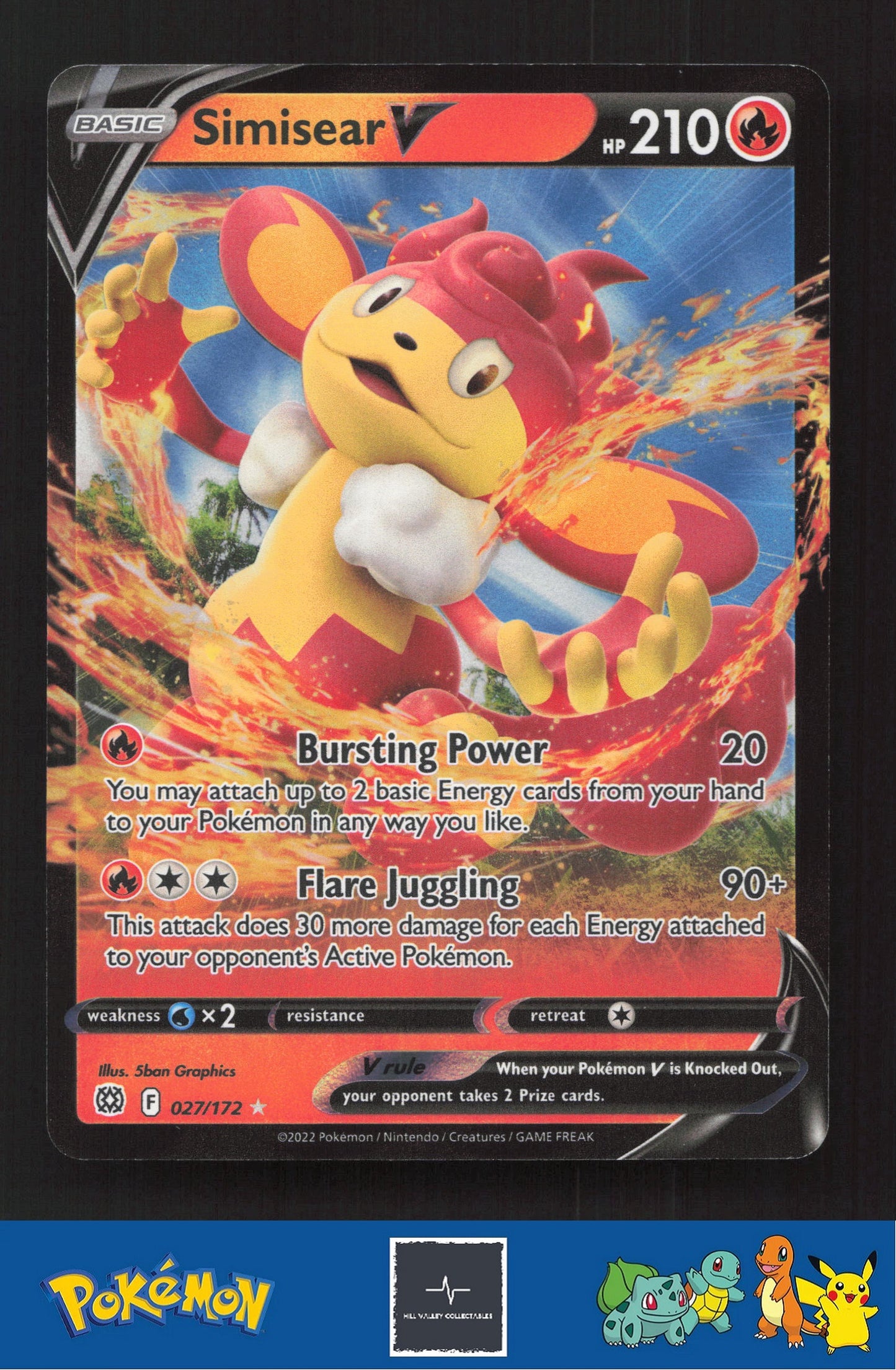 2022 Pokemon SWSH Brilliant Stars 027/172 Simisear V