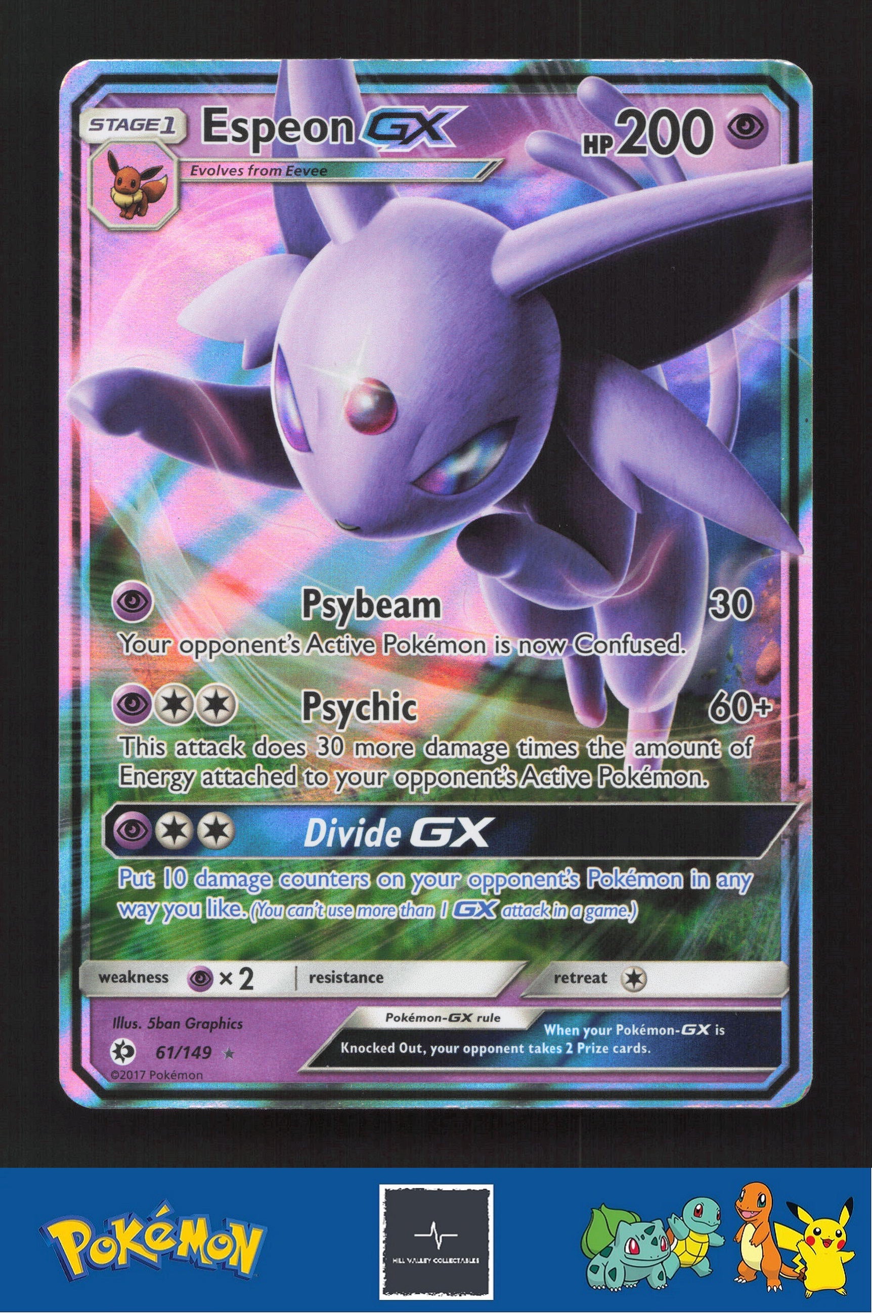 2017 Pokemon SM Sun & Moon Base 61/149 Espeon GX