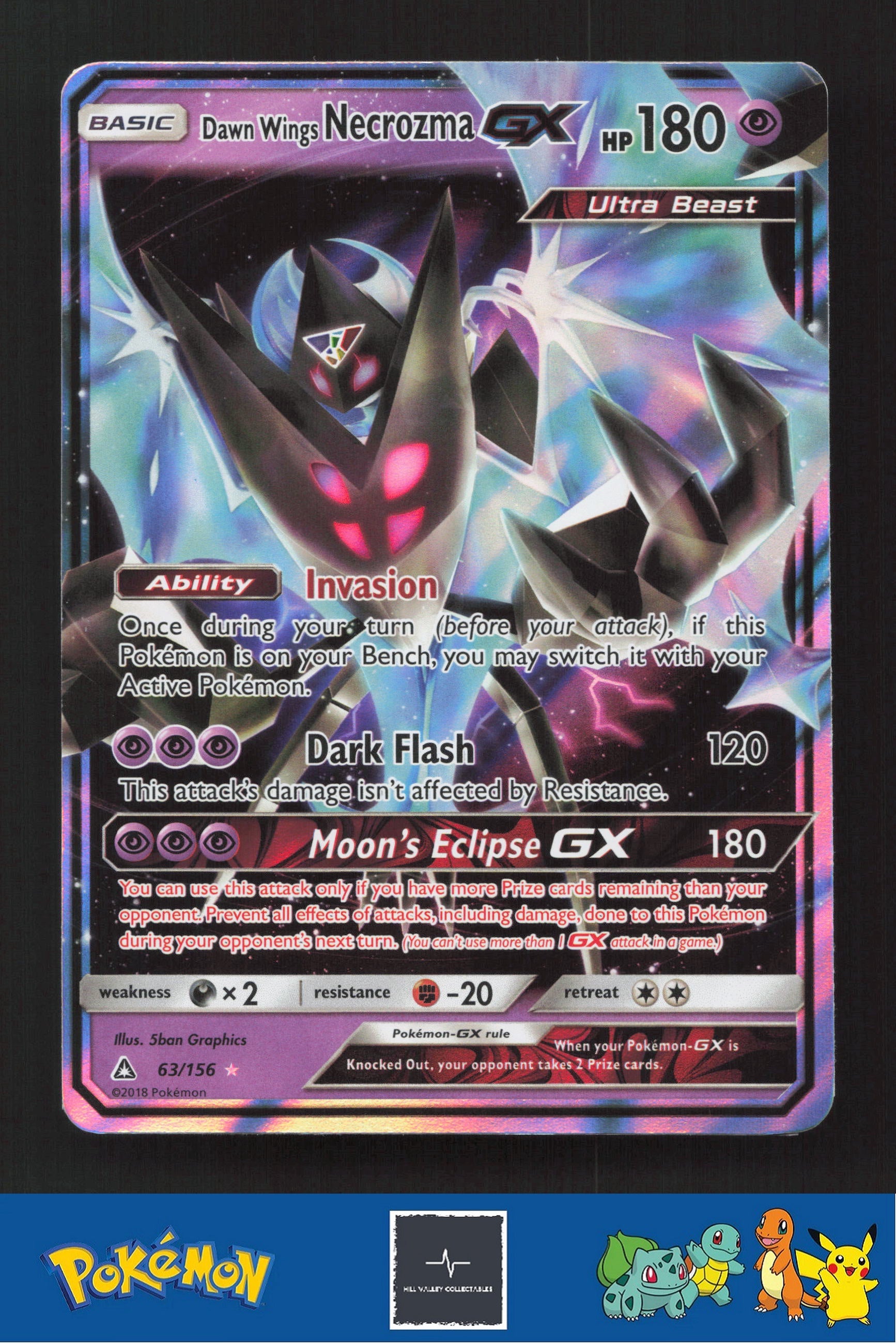 2018 Pokemon SM Ultra Prism 63/156 Dawn Wings Necrozma GX