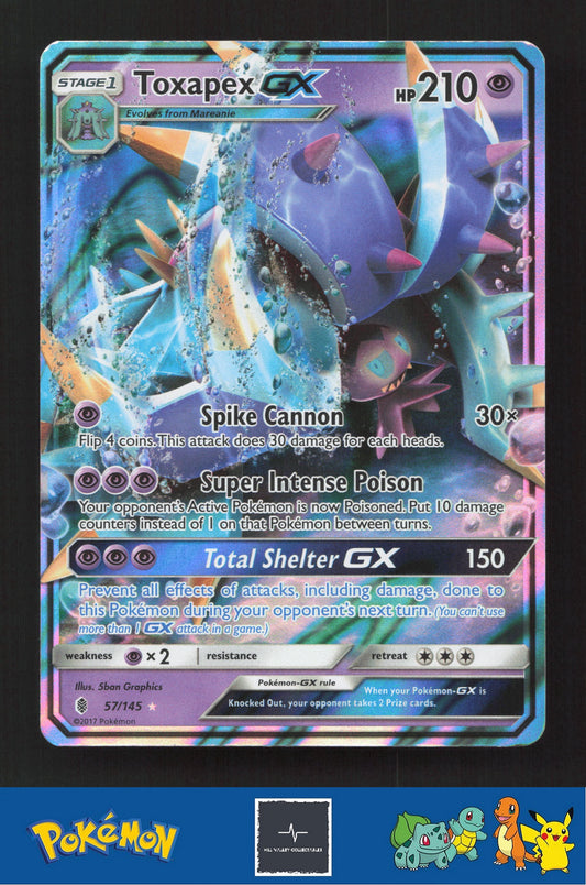 2017 Pokemon SM Guardians Rising 57/145 Toxapex GX