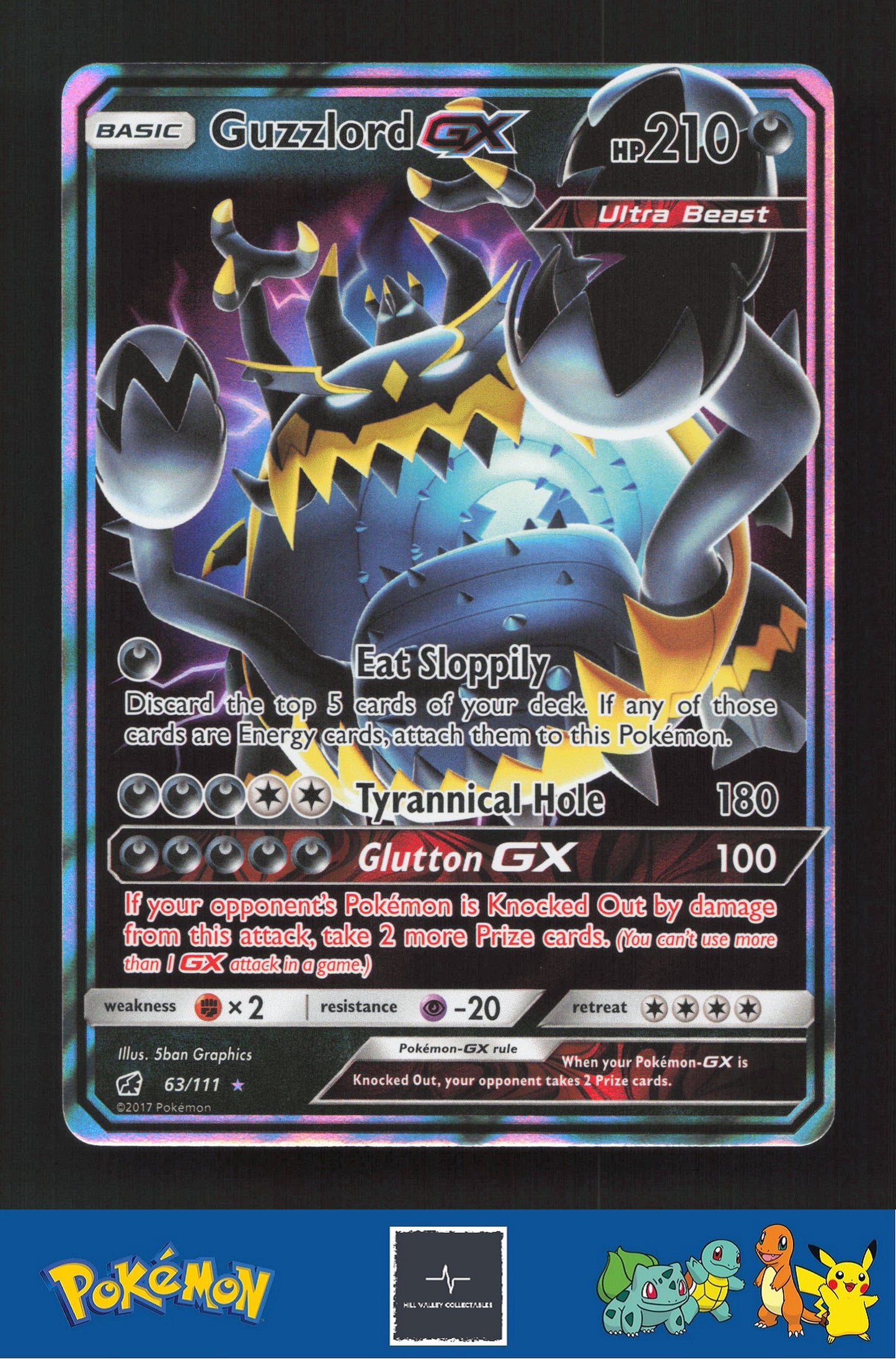 2017 Pokemon SM Crimson Invasion 63/111 Guzzlord GX