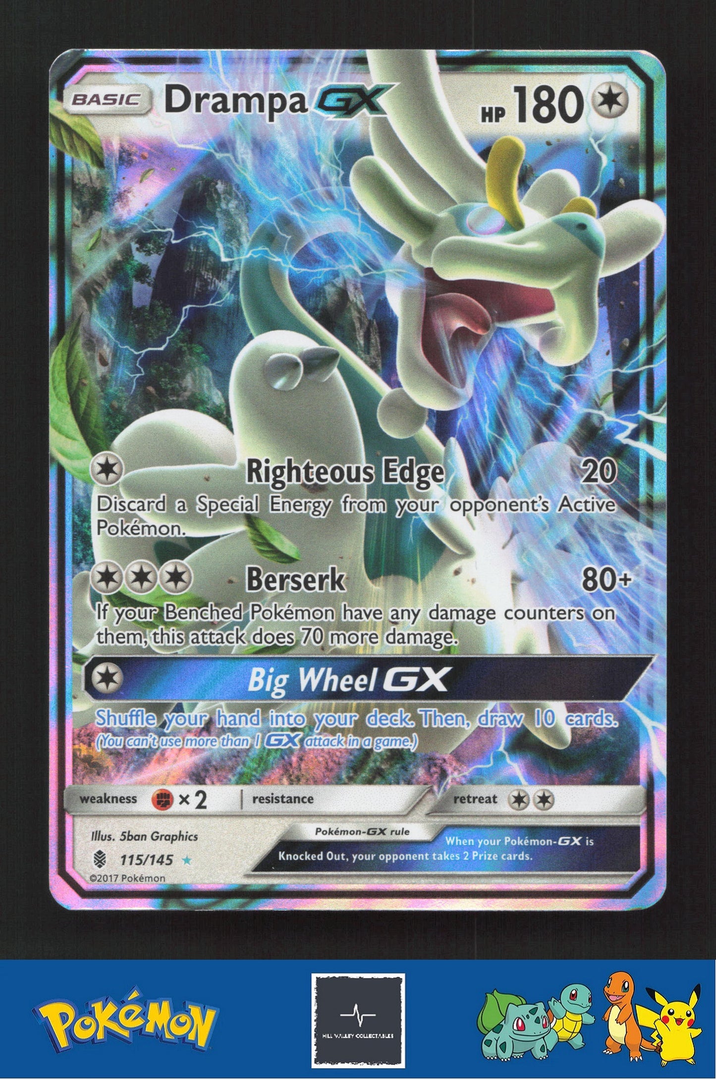 2017 Pokemon SM Guardians Rising 115/145 Drampa GX