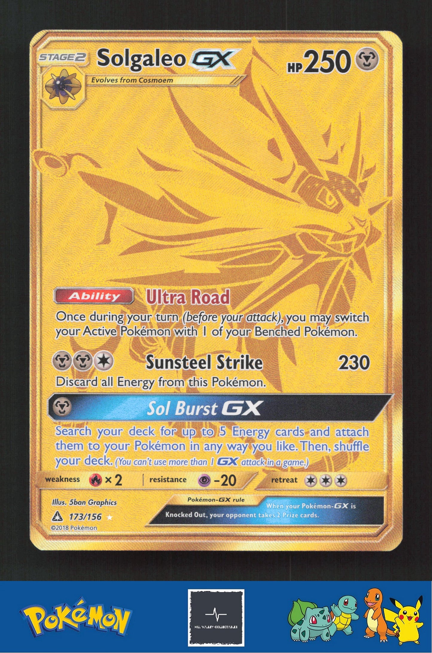 2018 Pokemon SM Ultra Prism 173/156 Solgaleo GX
