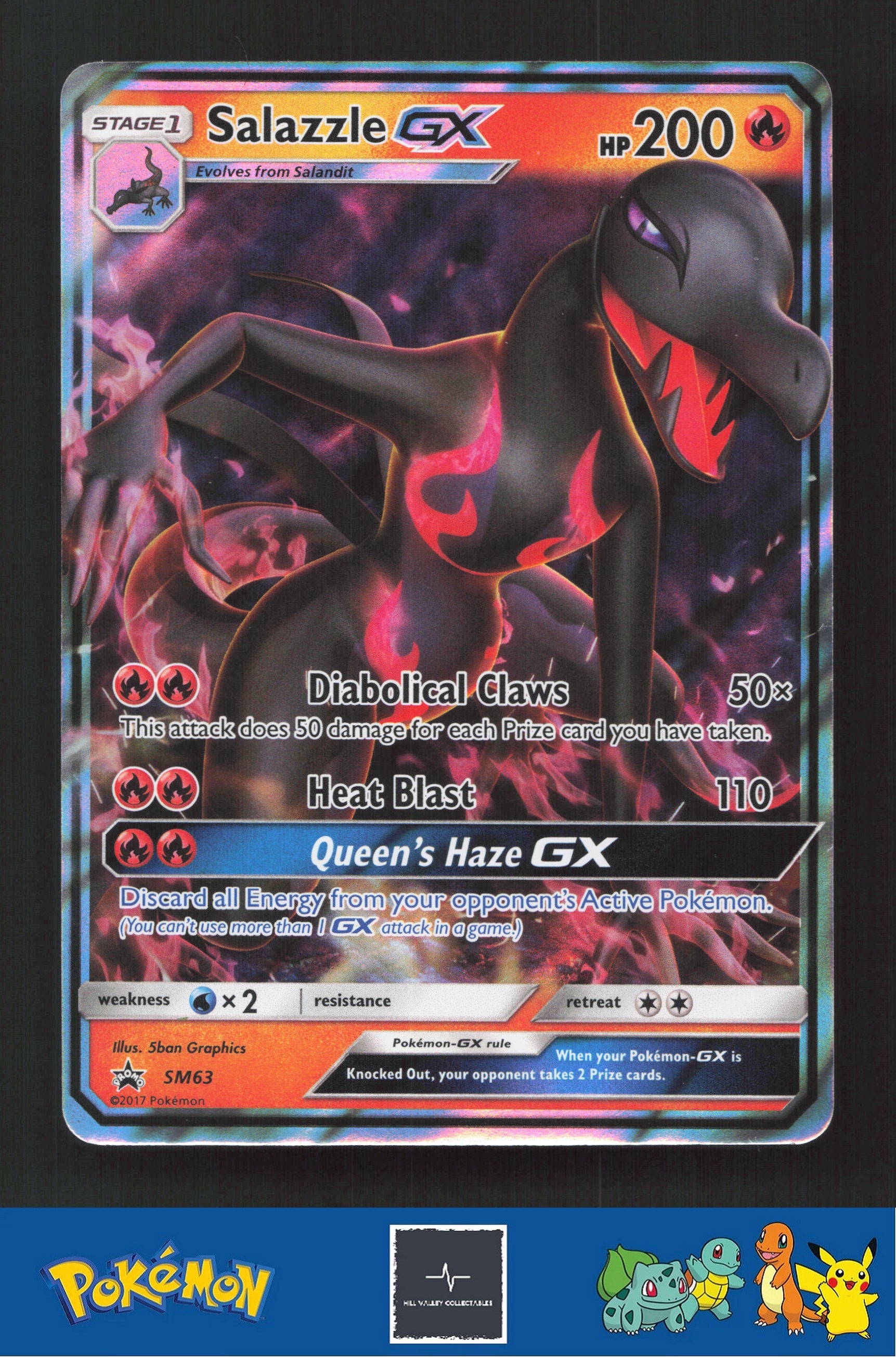 2017 Pokemon SM Sun & Moon Promo SM63 Salazzle GX