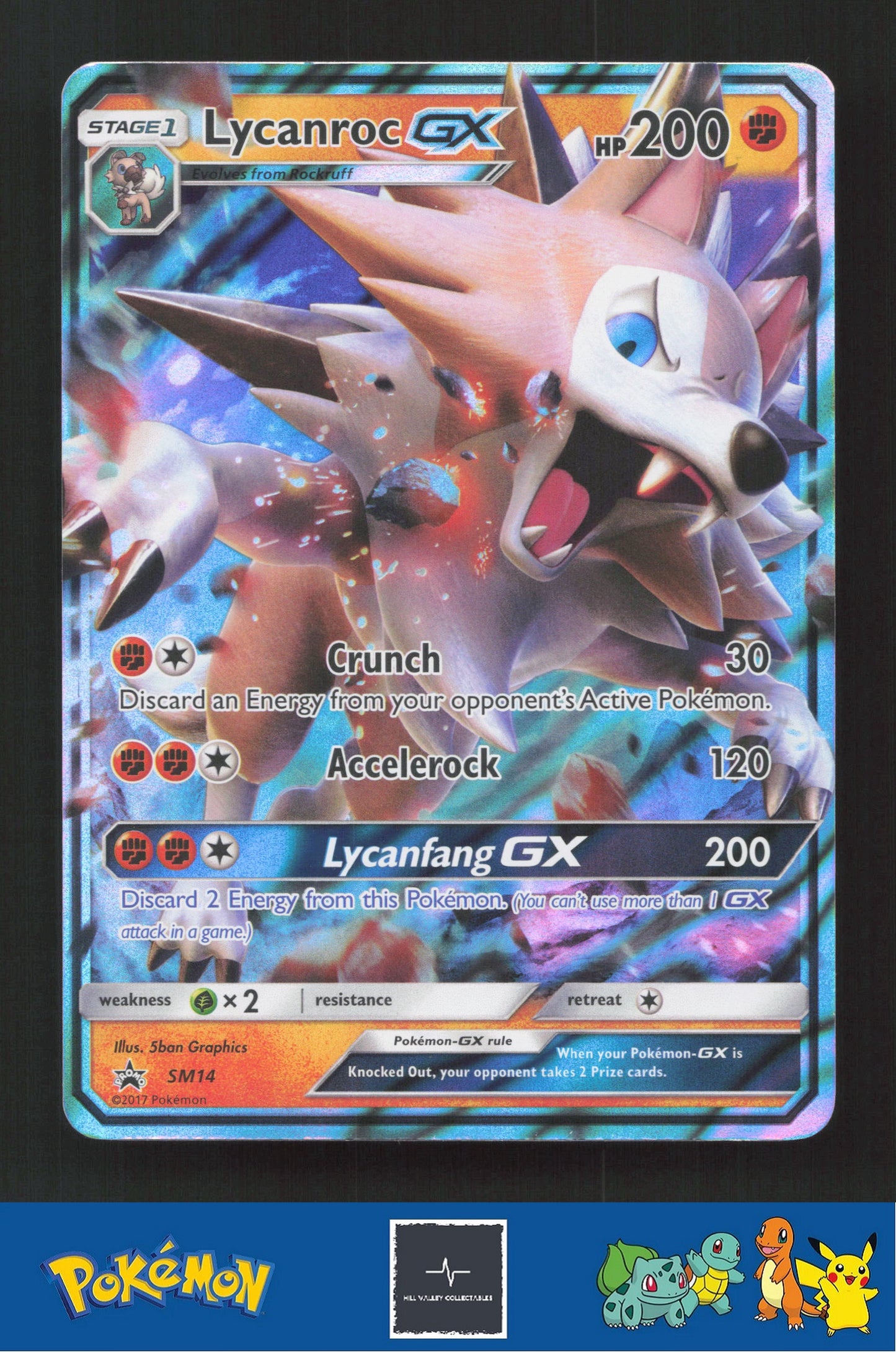 2017 Pokemon SM Sun & Moon Promo SM14 Lycanroc GX