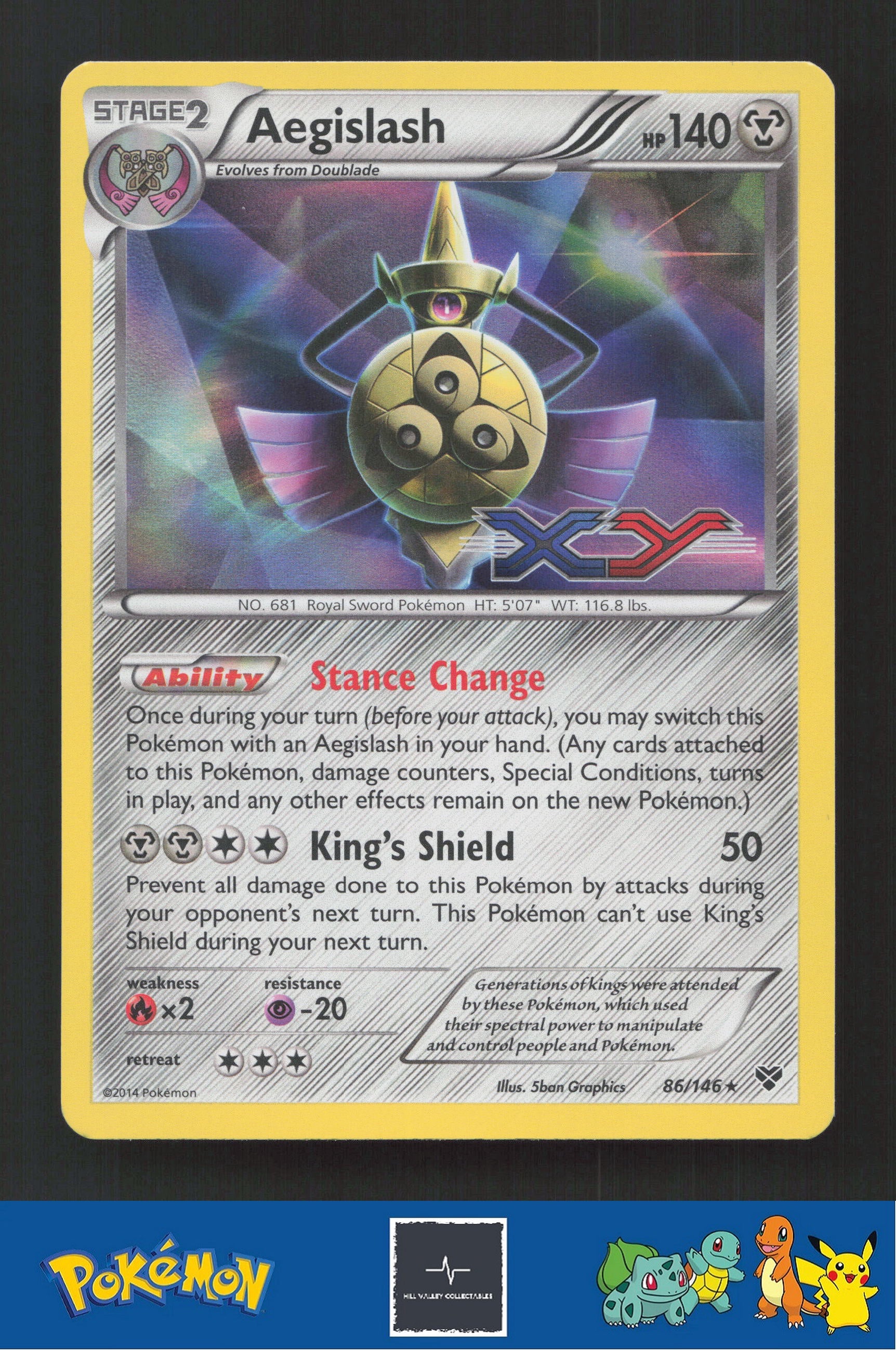 2014 Pokemon XY Base Set 86/146 Aegislash Stamped