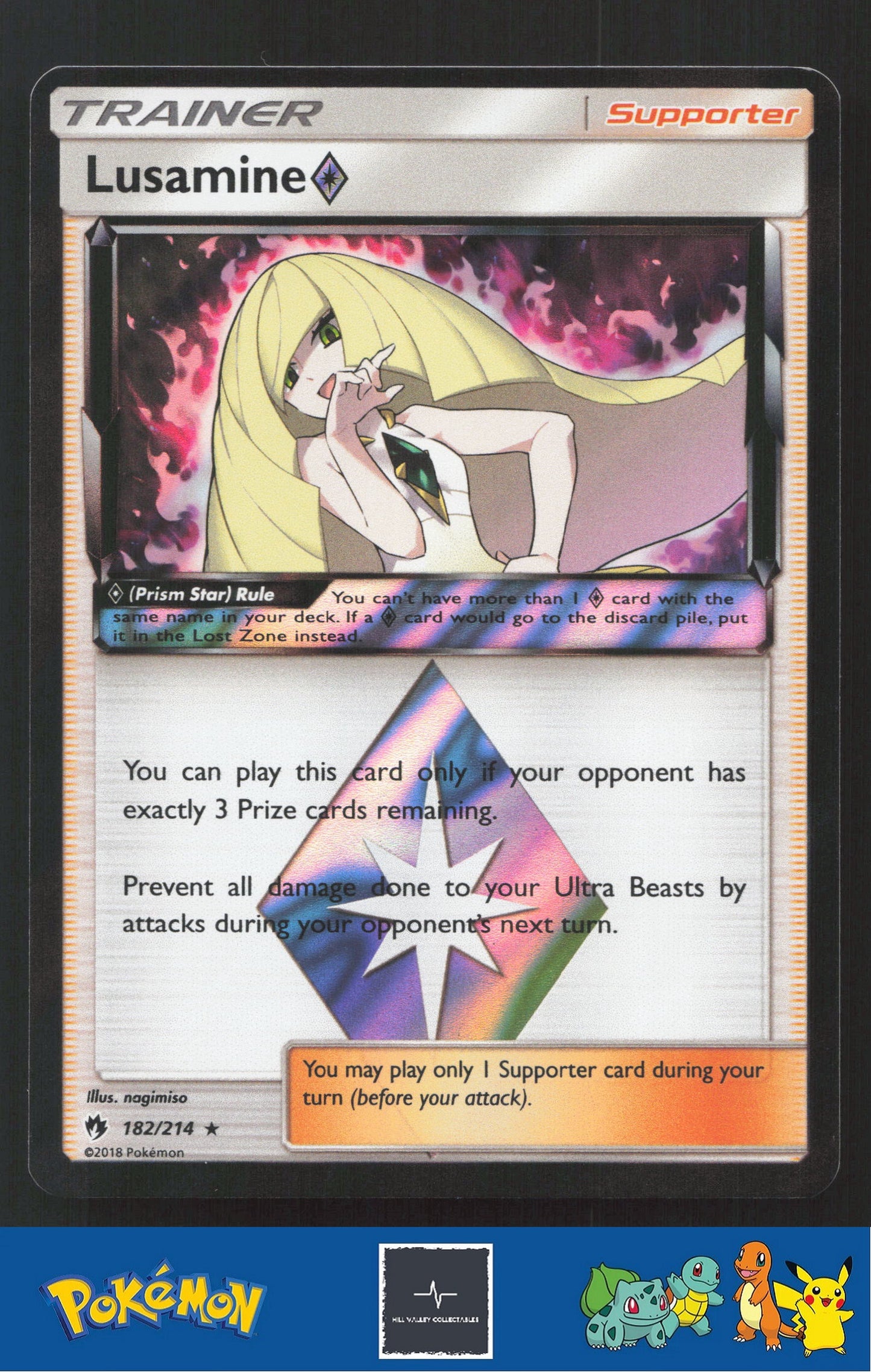 2018 Pokemon SM Lost Thunder 182/214 Lusamine Prism Star