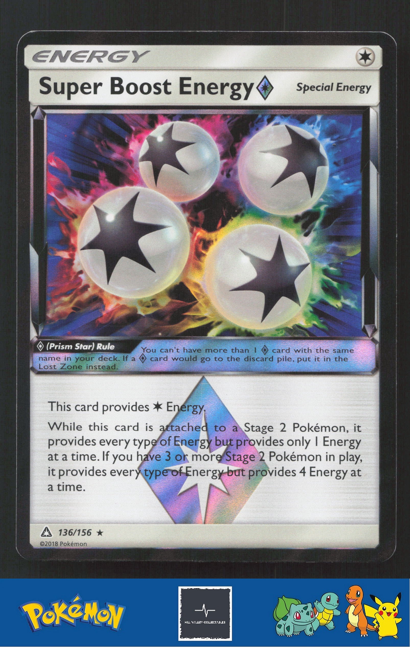 2018 Pokemon SM Ultra Prism 136/156 Super Boost Energy Prism Star