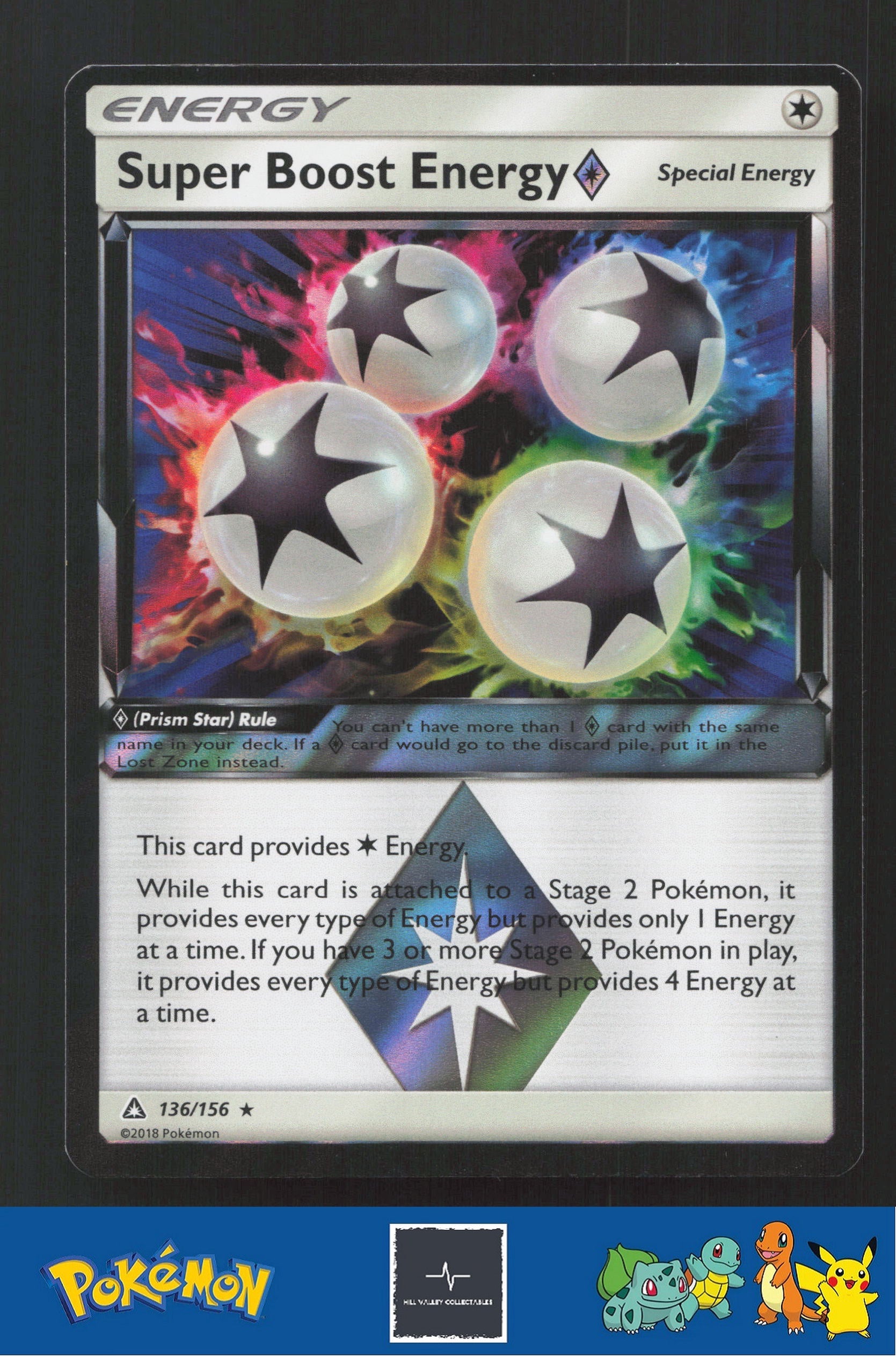 2018 Pokemon SM Ultra Prism 136/156 Super Boost Energy Prism Star