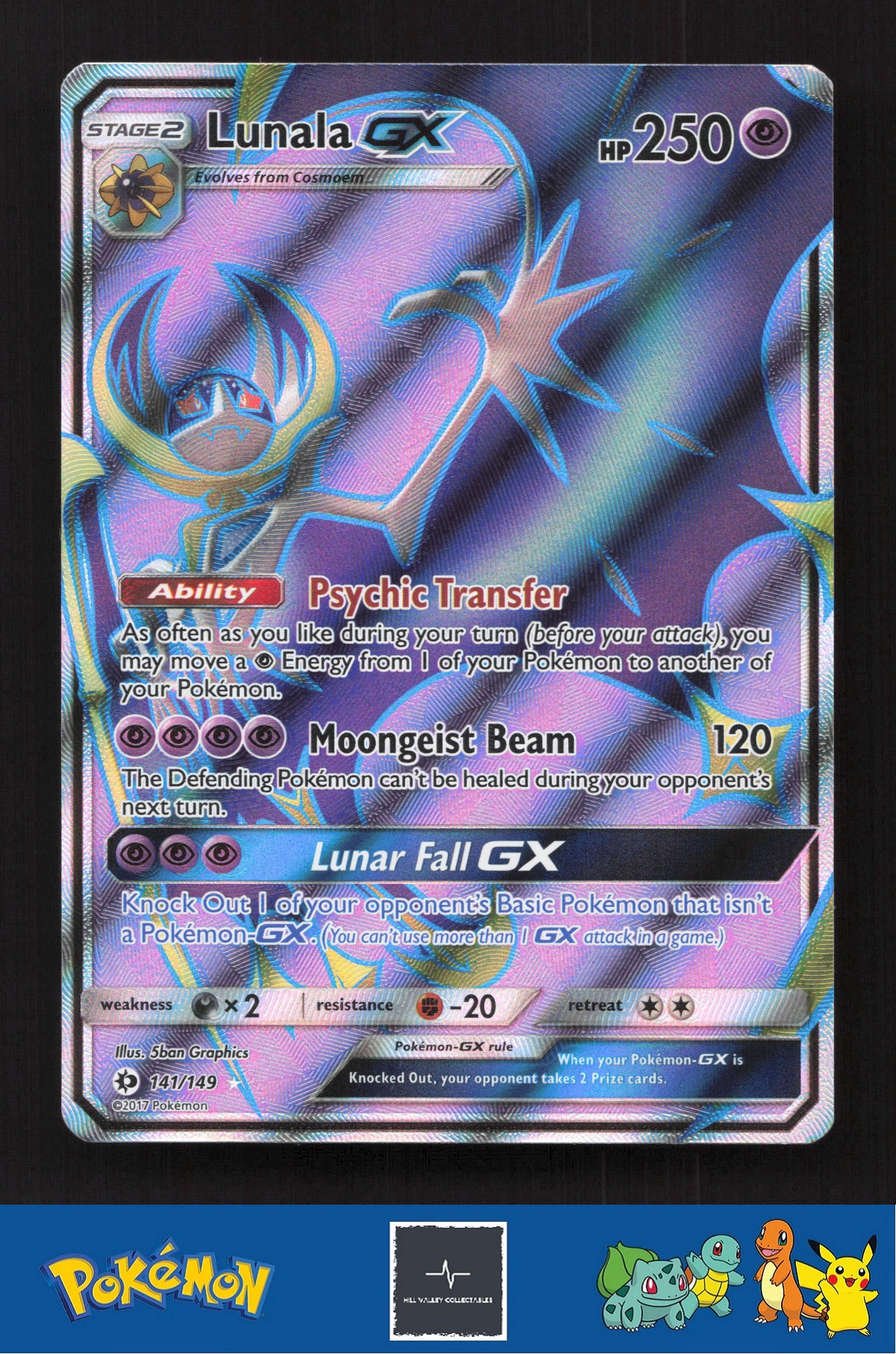 2017 Pokemon SM Sun & Moon Base Set 141/149 Lunala GX