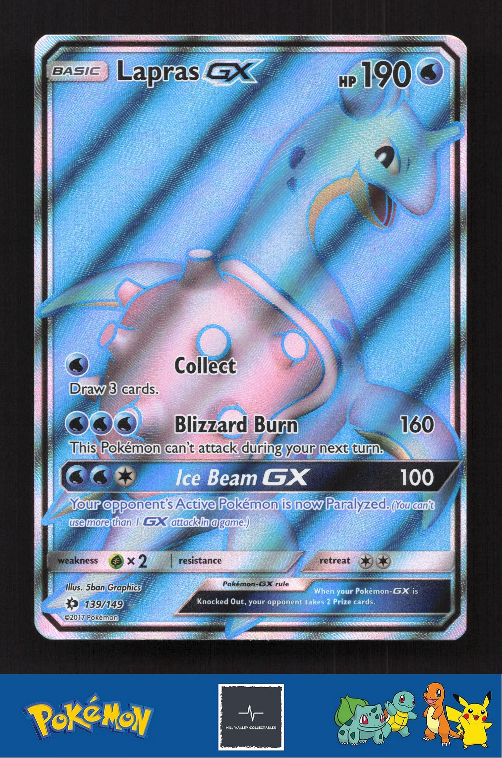 2017 Pokemon SM Sun & Moon Base Set 139/149 Lapras GX