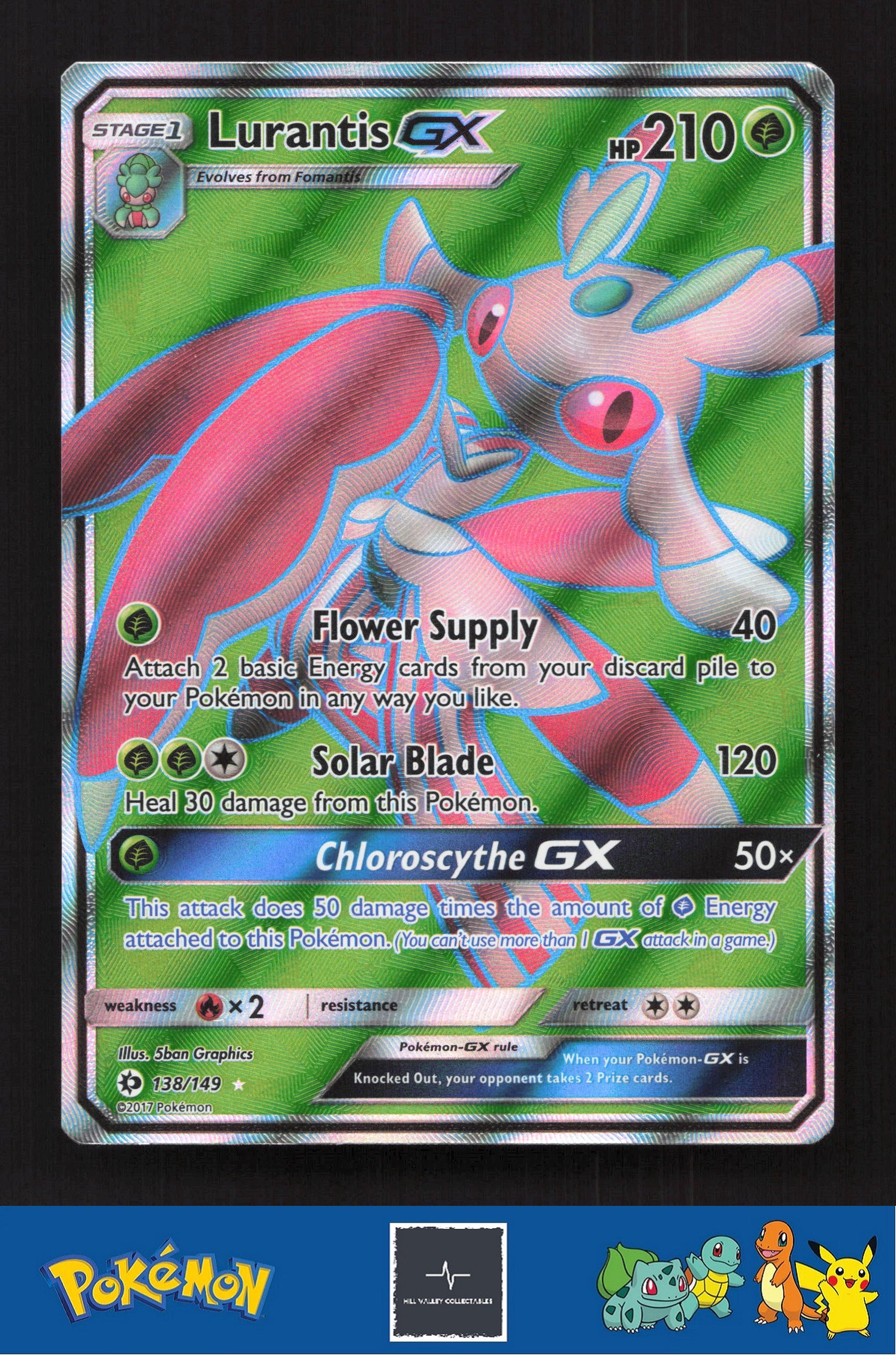 2017 Pokemon SM Sun & Moon Base Set 138/149 Lurantis GX