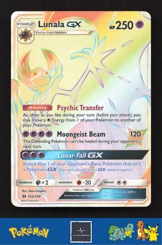 2017 Pokemon SM Sun & Moon Base Set 153/149 Lunala GX