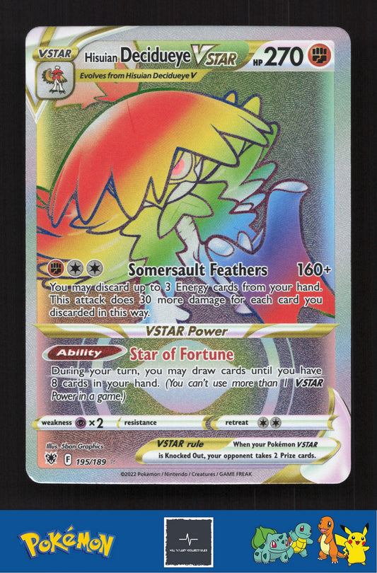 2022 Pokemon SWSH Astral Radiance 195/189 Hisuian Decidueye Vstar