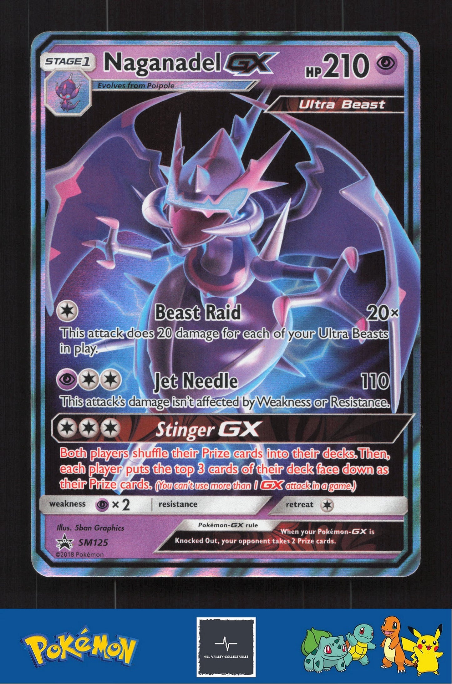 2018 Pokemon SM Promo SM125 Naganadel GX
