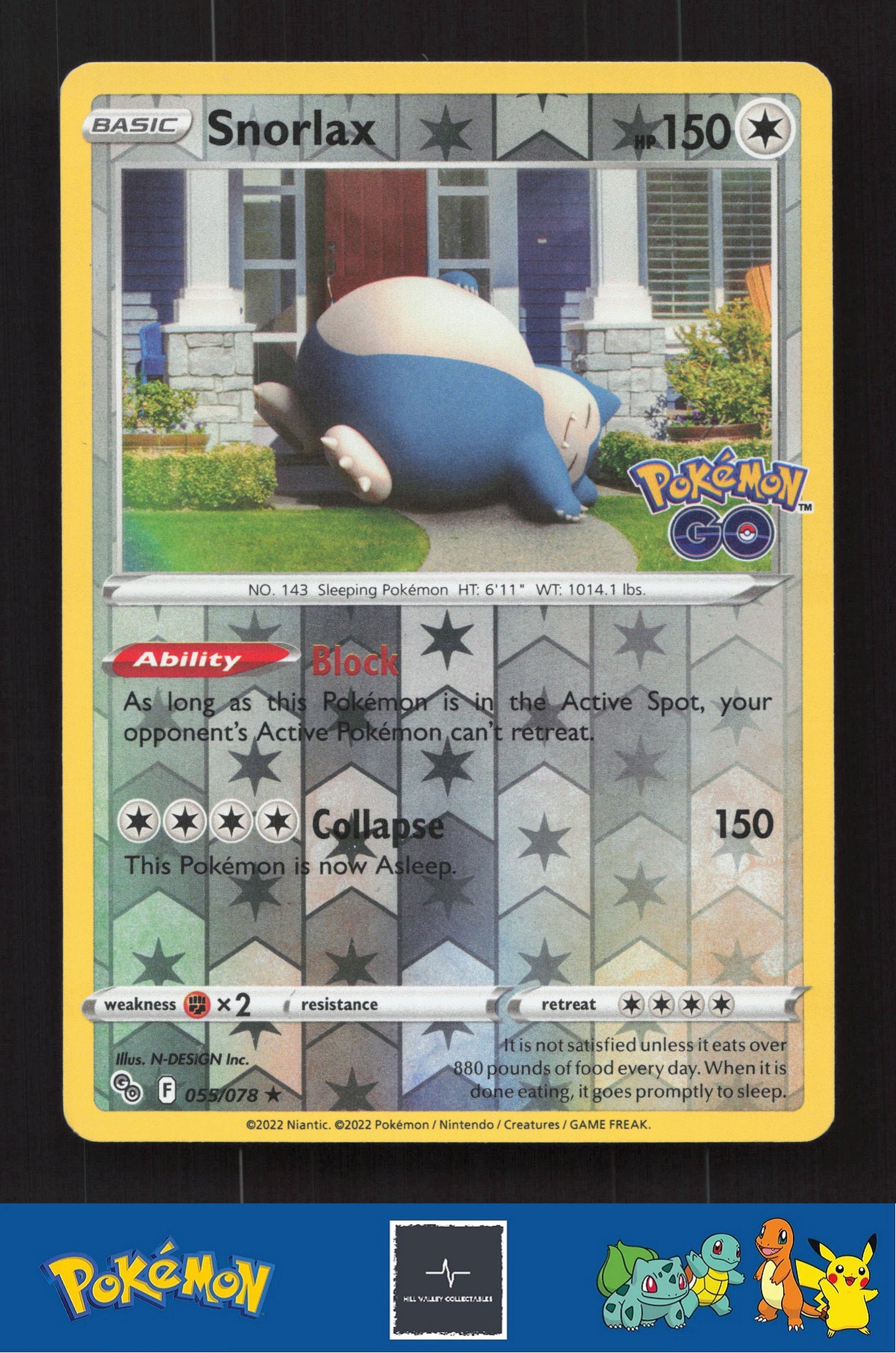 2022 Pokemon SWSH Pokemon GO 055/078 Snorlax Reverse