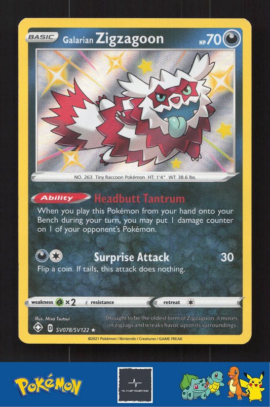 2021 Pokemon SWSH Shining Fates SV078/SV122 Galarian Zigzagoon
